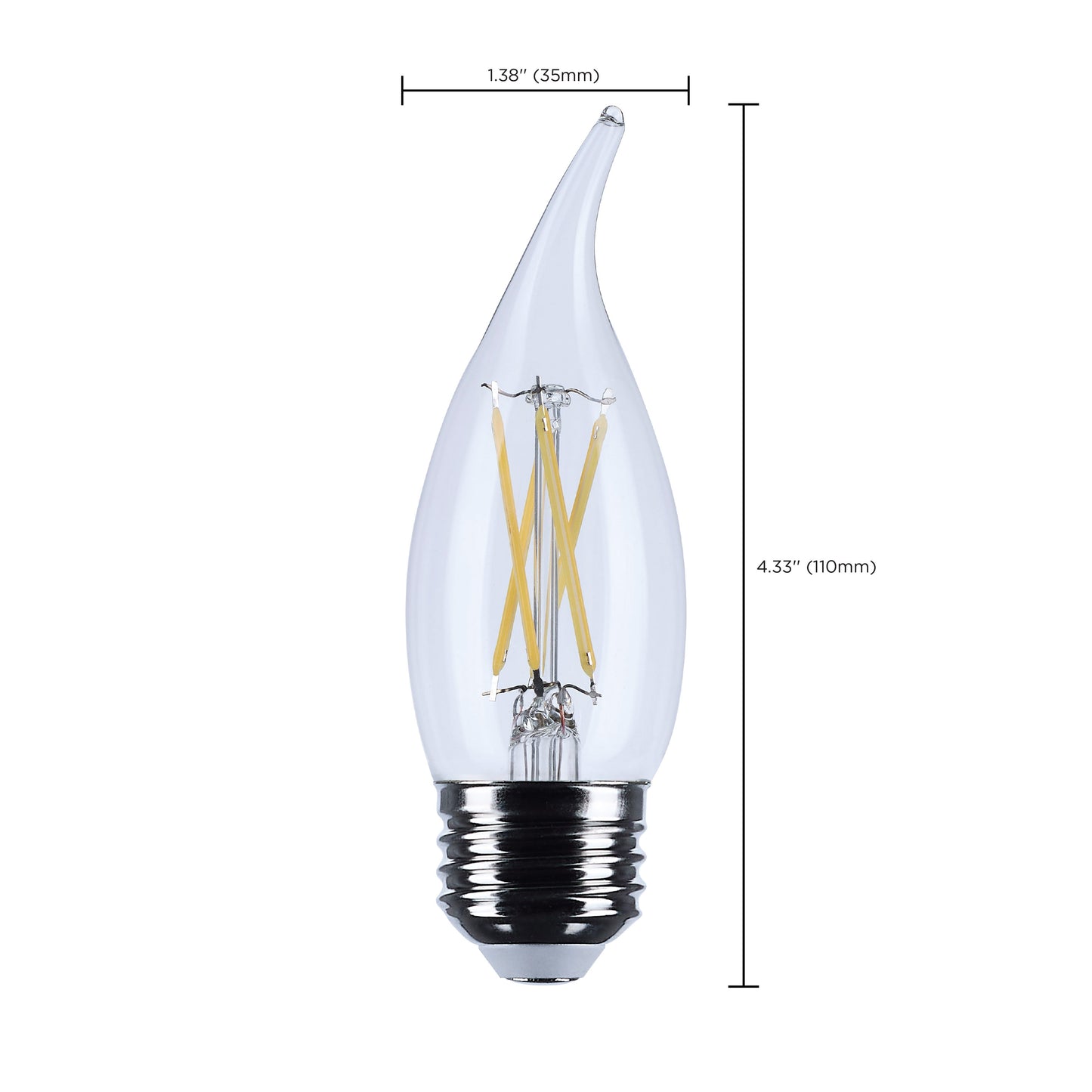 5.5 Watt CA10 LED; Medium Base; Clear; 5000K CCT; 120 Volt