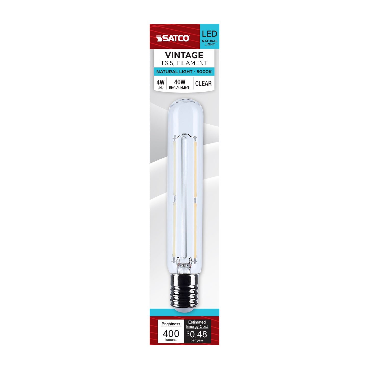 4 Watt T6.5 LED; Intermediate Base; Clear; 5000K CCT; 120 Volt