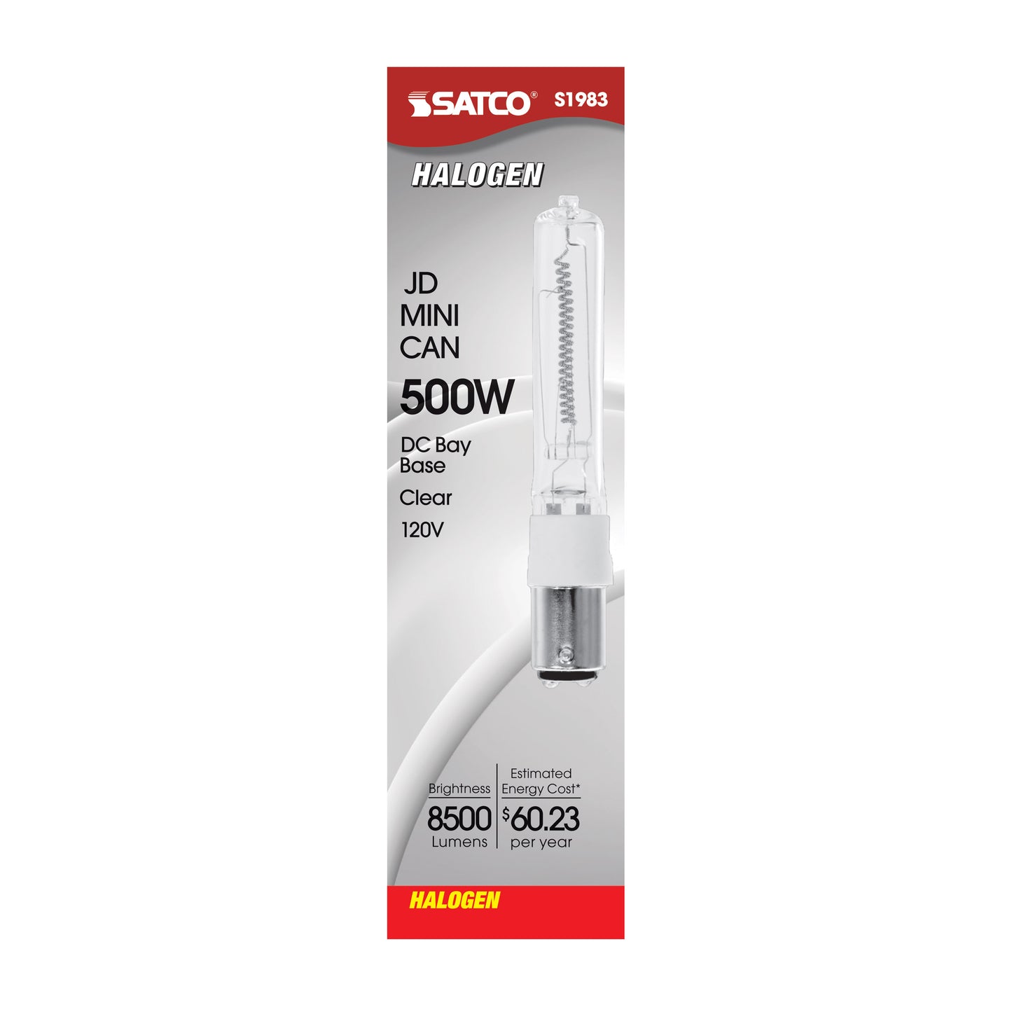 500 Watt; Halogen; T4; Clear; 2000 Average rated hours; 8500 Lumens; DC Bay base; 120 Volt