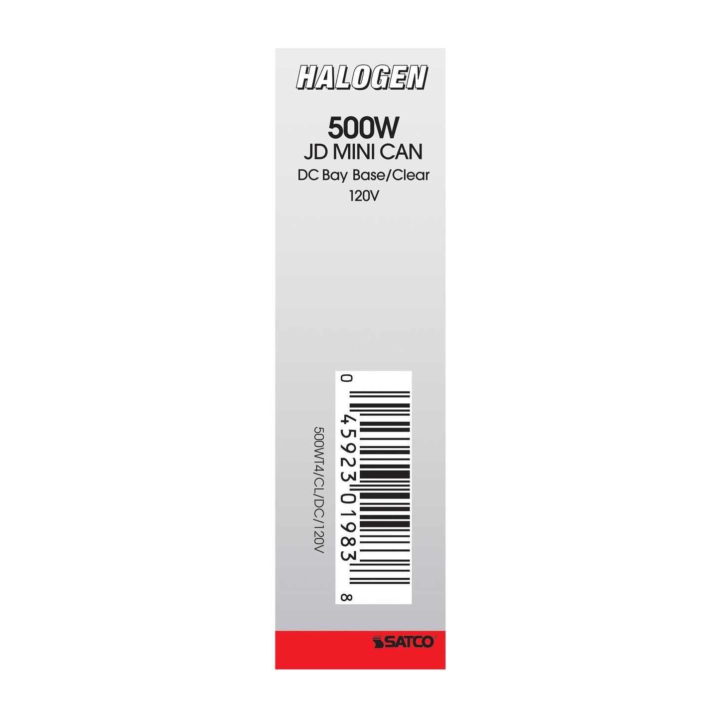 500 Watt; Halogen; T4; Clear; 2000 Average rated hours; 8500 Lumens; DC Bay base; 120 Volt
