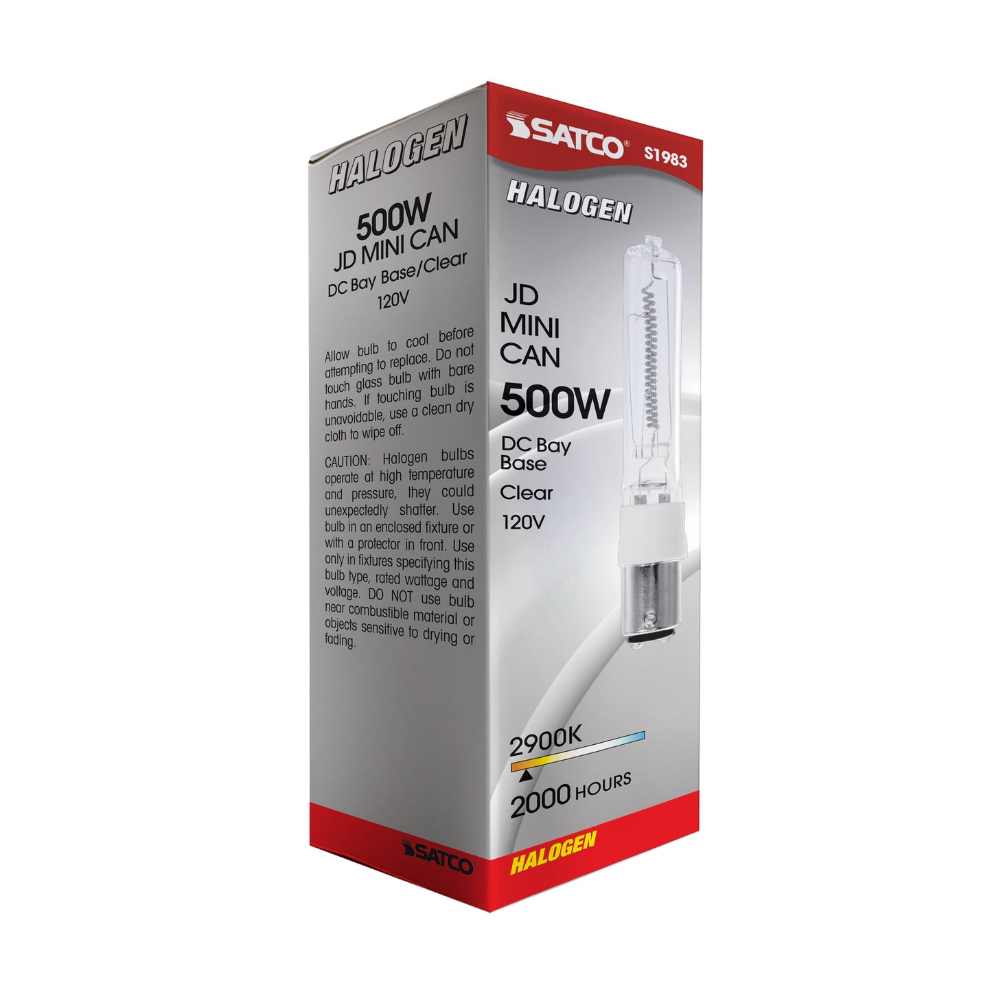 500 Watt; Halogen; T4; Clear; 2000 Average rated hours; 8500 Lumens; DC Bay base; 120 Volt