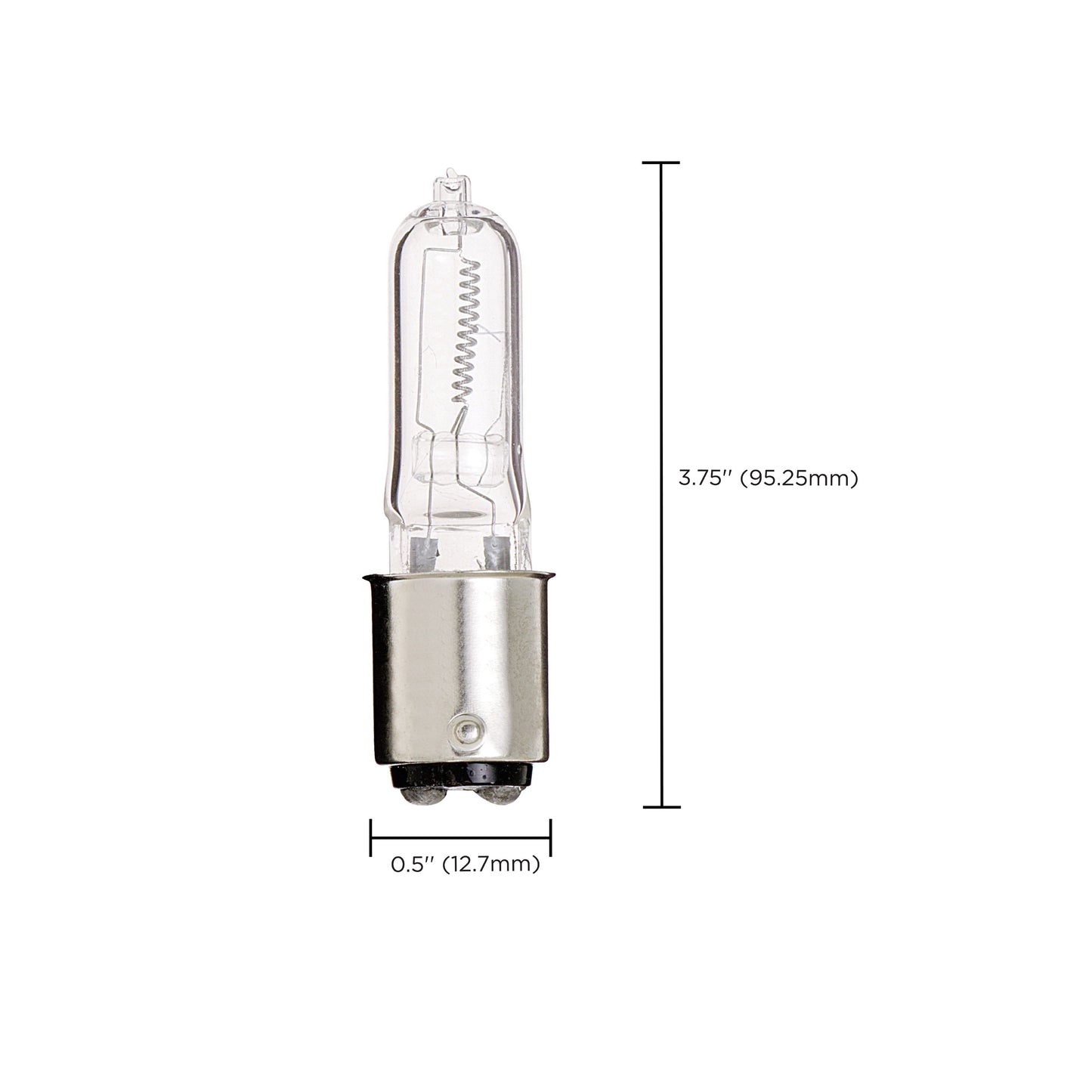 500 Watt; Halogen; T4; Clear; 2000 Average rated hours; 8500 Lumens; DC Bay base; 120 Volt