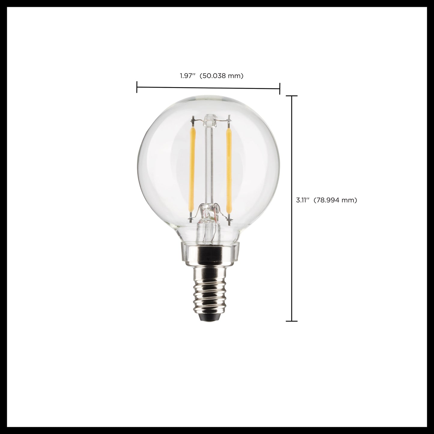 3 Watt G16.5 LED Filament; Clear; Candelabra base; 90 CRI; 4000K; 120 Volt