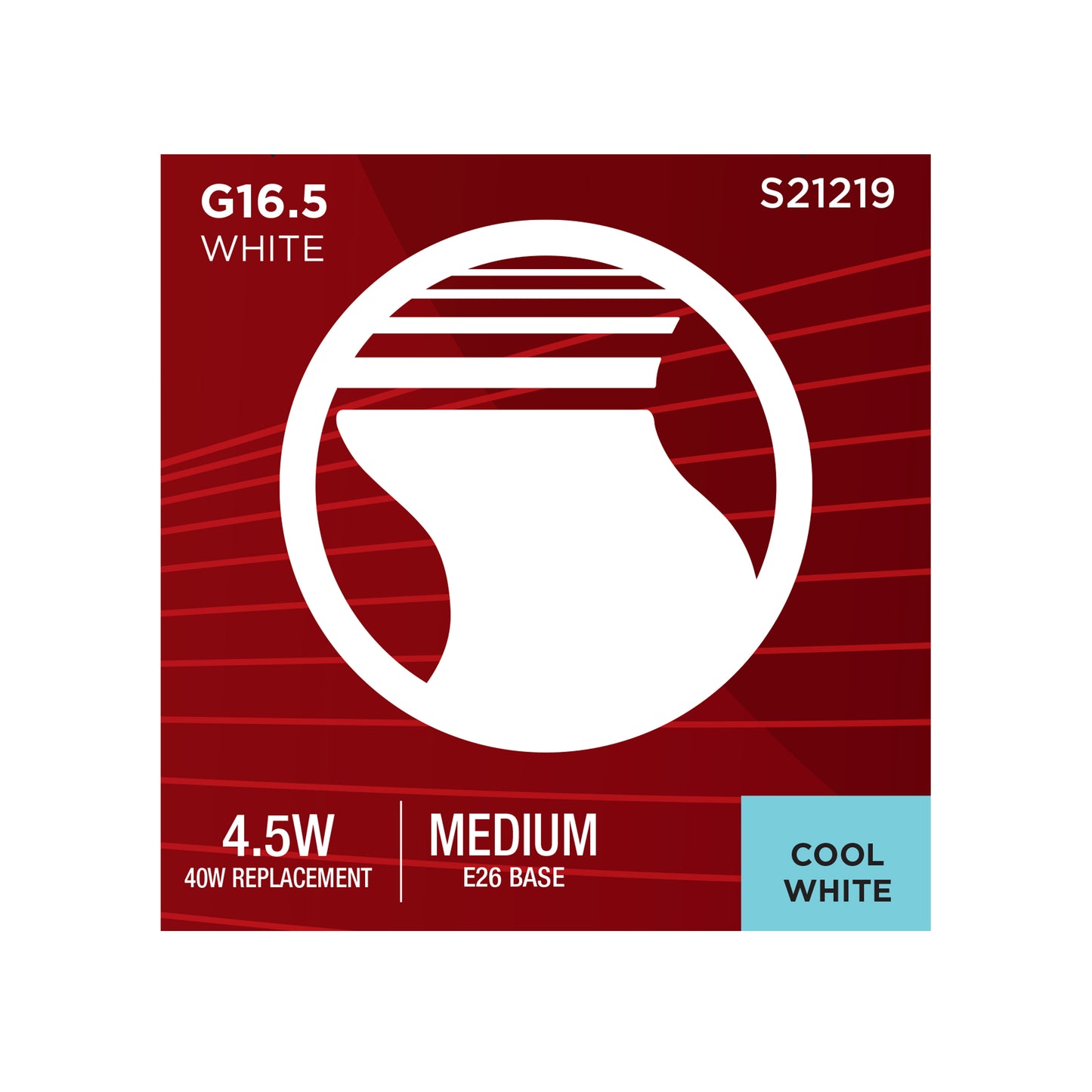 4.5 Watt G16.5 LED Filament; White; Medium base; 90 CRI; 4000K; 120 Volt