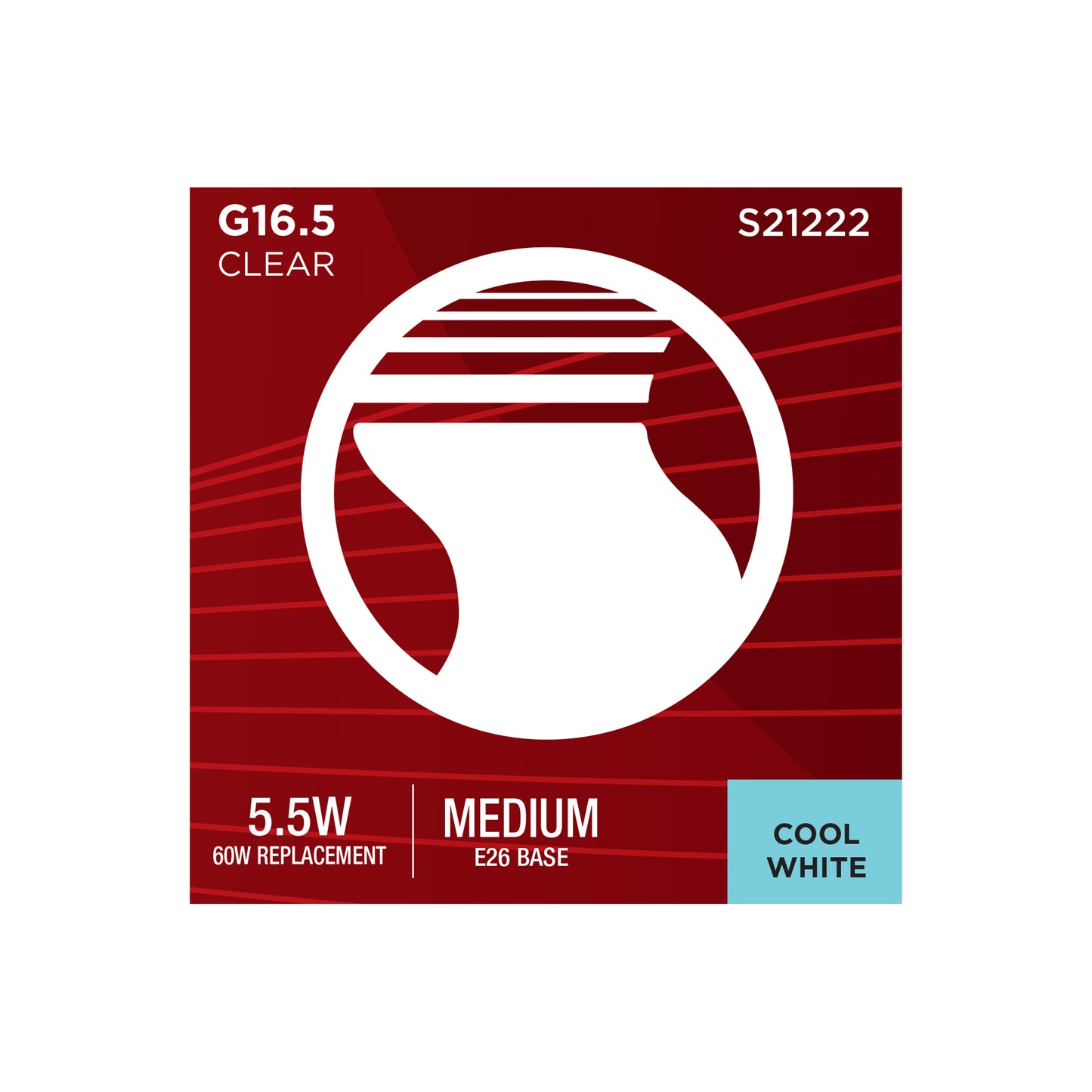 5.5 Watt G16.5 LED Filament; Clear; Medium base; 90 CRI; 4000K; 120 Volt