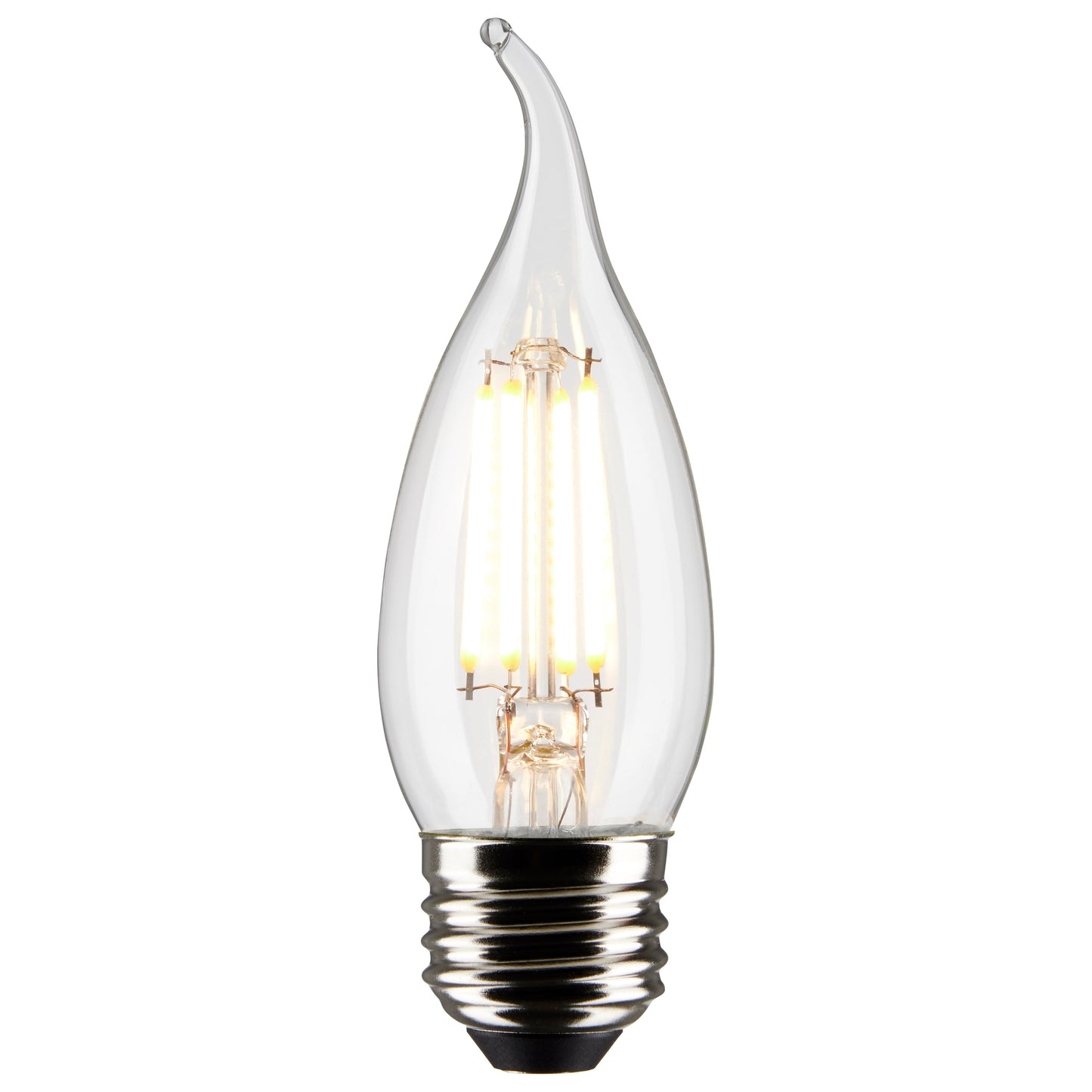 5.5 Watt CA10 LED Filament; Clear; Medium base; 90 CRI; 4000K; 120 Volt