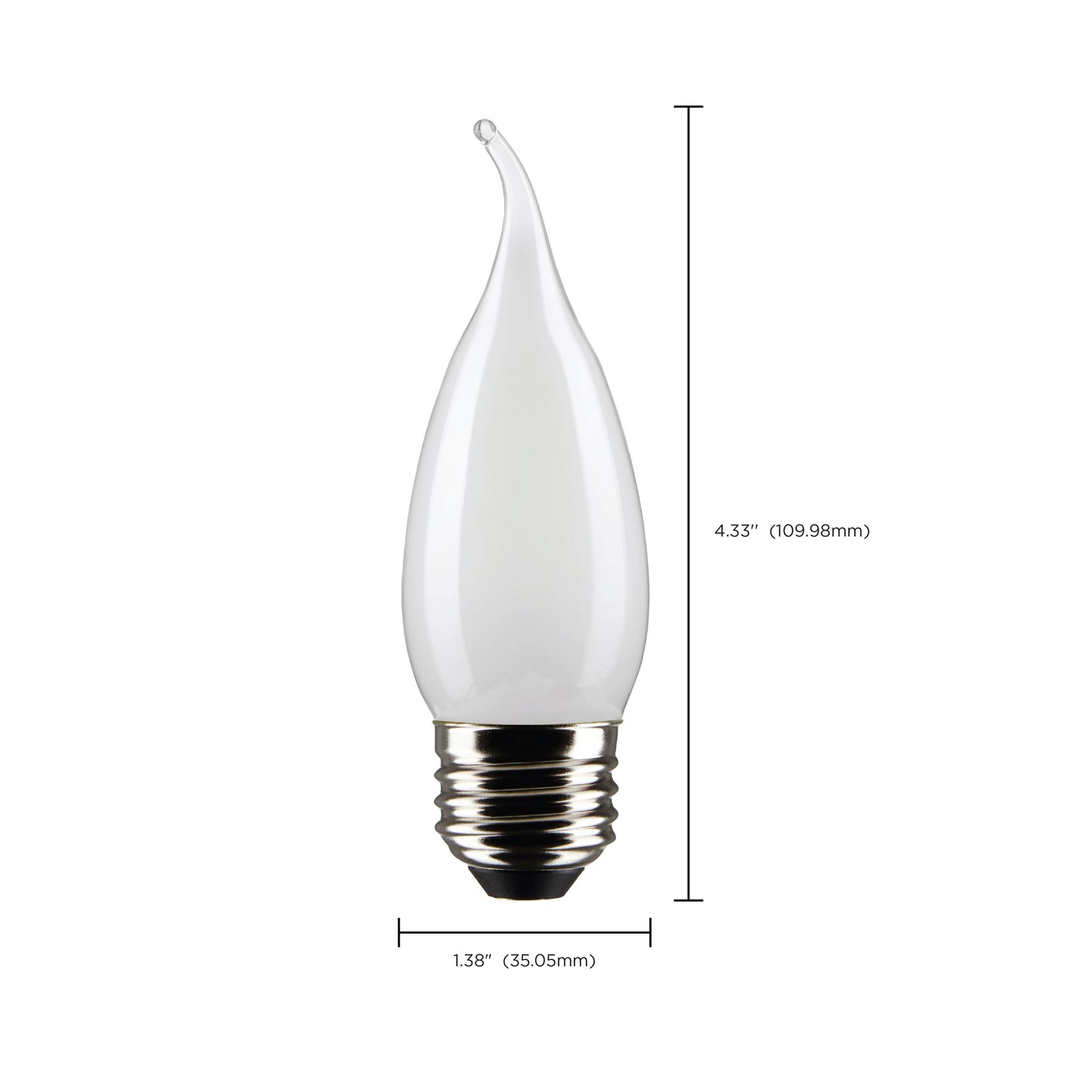 5.5 Watt CA10 LED Filament; Frost; Medium base; 90 CRI; 4000K; 120 Volt