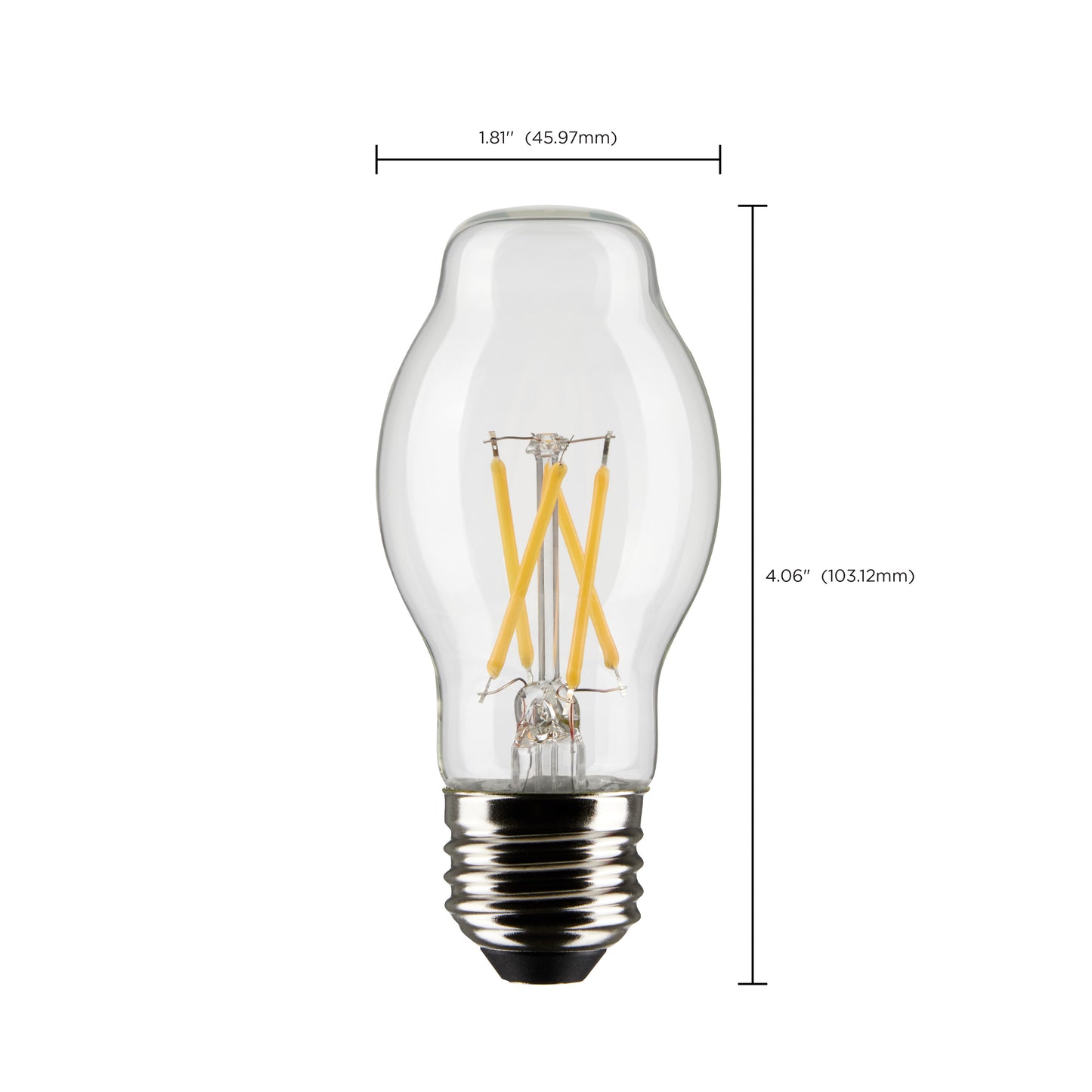 5 Watt BT15 LED Filament; Clear; Medium base; 90 CRI; 4000K; 120 Volt