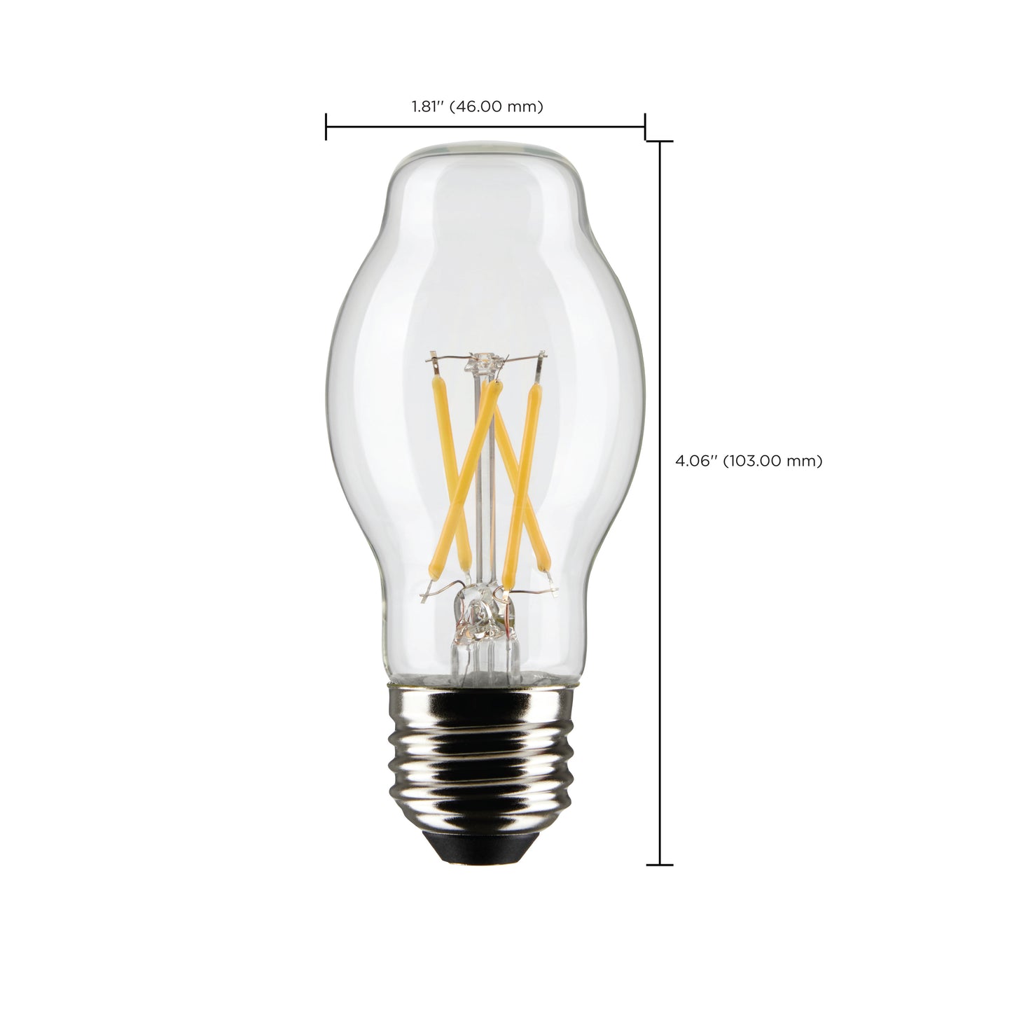 8 Watt BT15 LED Filament; Clear; Medium base; 90 CRI; 5000K; 120 Volt