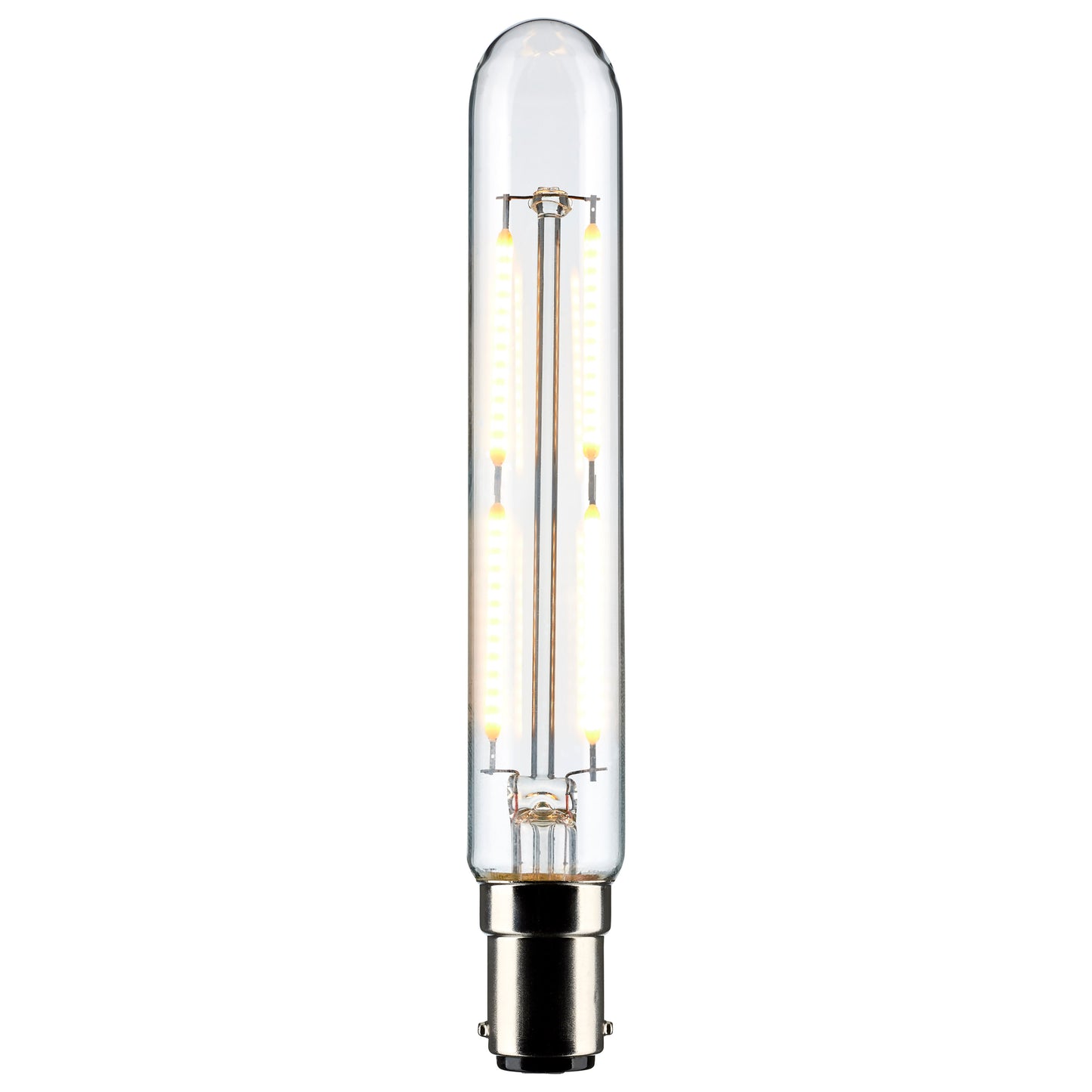 4 Watt T6.5 LED Filament; Clear; Double Contact Bayonet Base; 4000K; 400 Lumens; 120 Volt
