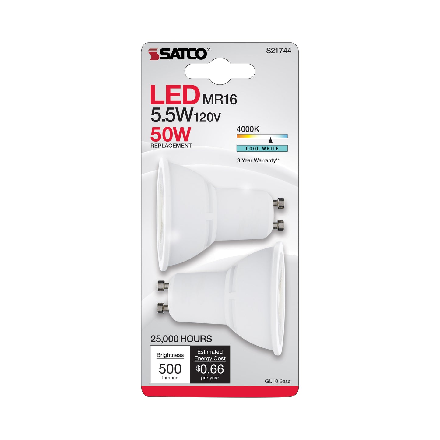 5.5MR16/LED/40'/840/GU10/2PK