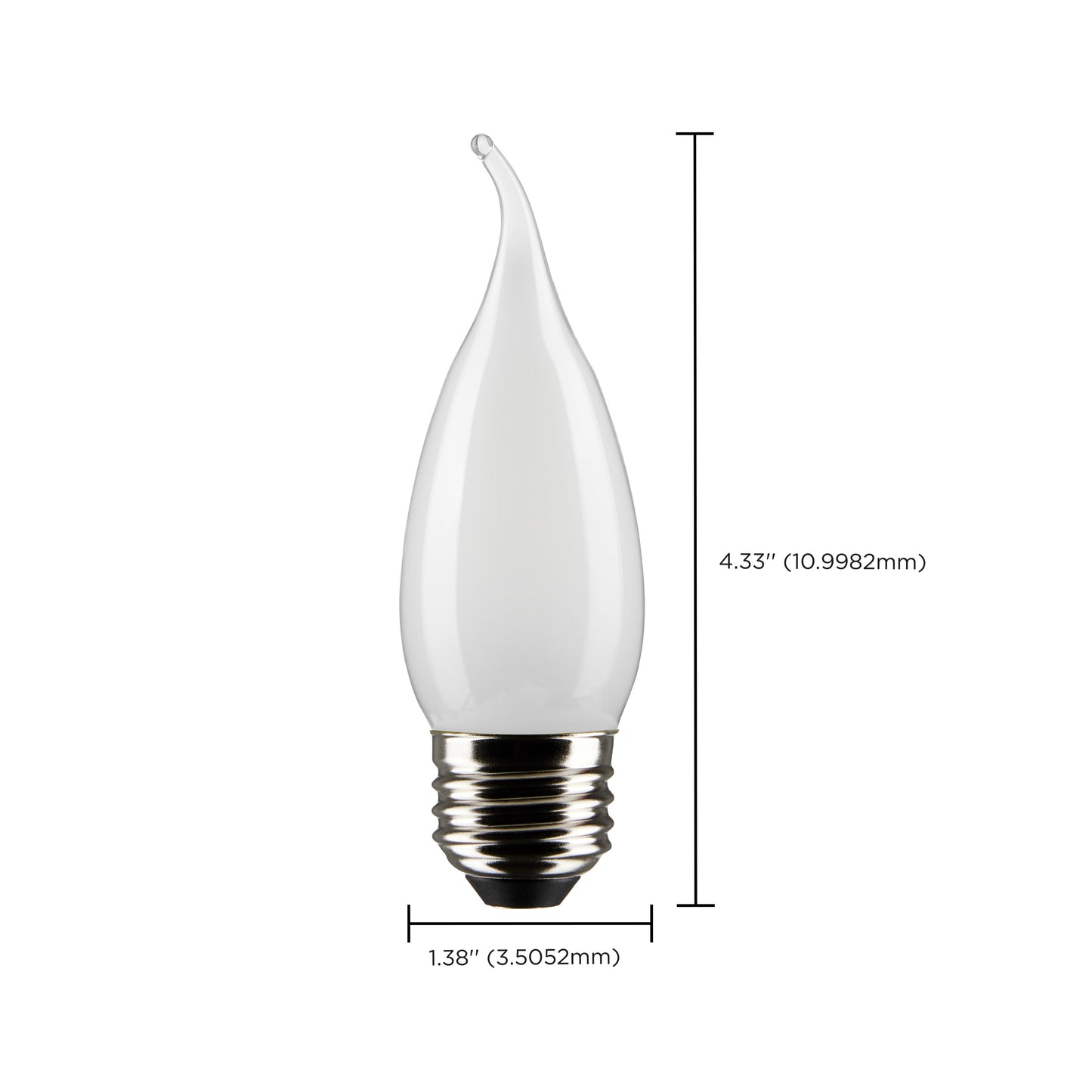 5.5 Watt CA10 LED Filament; Frosted; Medium Base; 2700K; 500 Lumens; 120 Volt; 2-Card