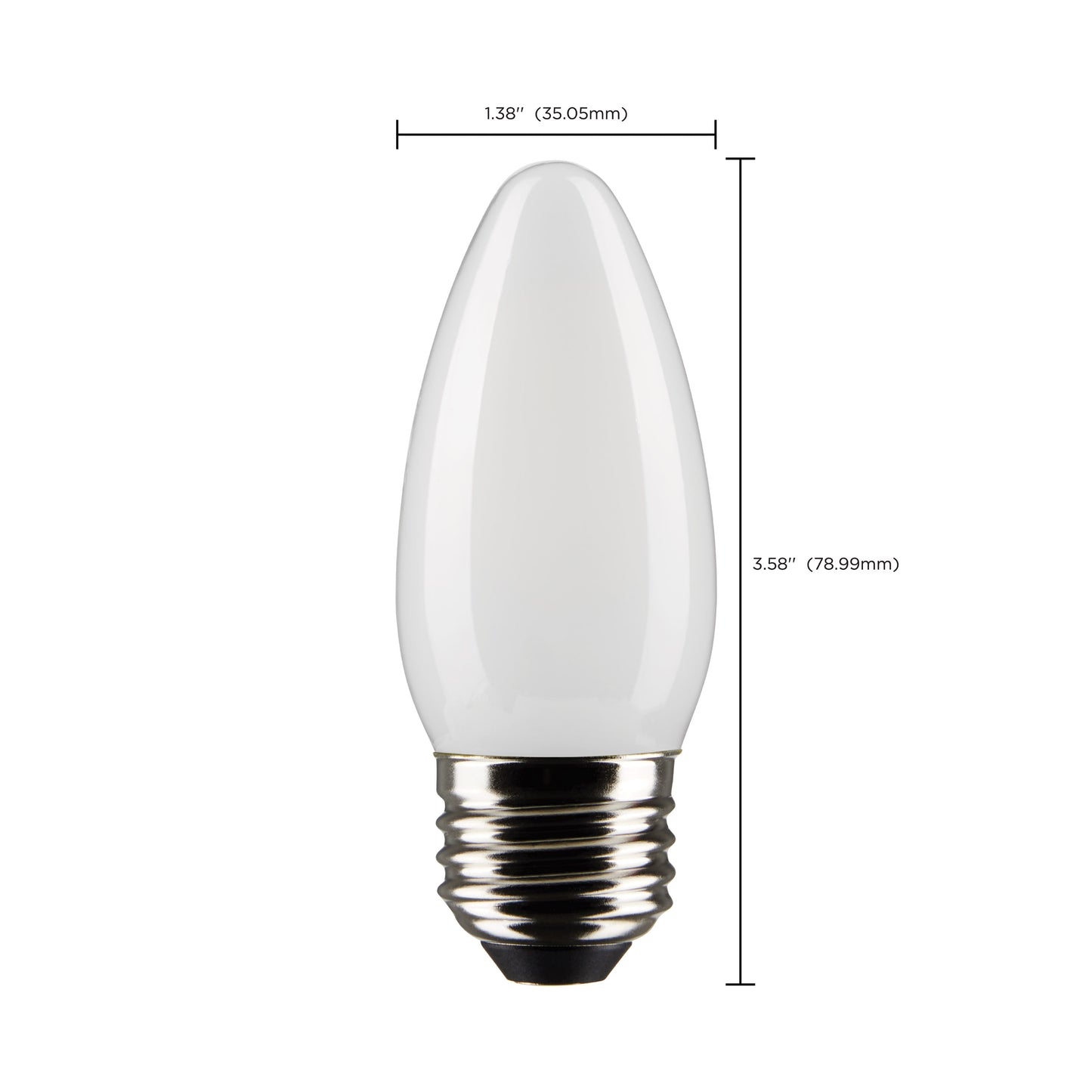4 Watt B11 LED Filament; Frost Finish; Medium Base; 5000K; 120 Volt; 2-Pack
