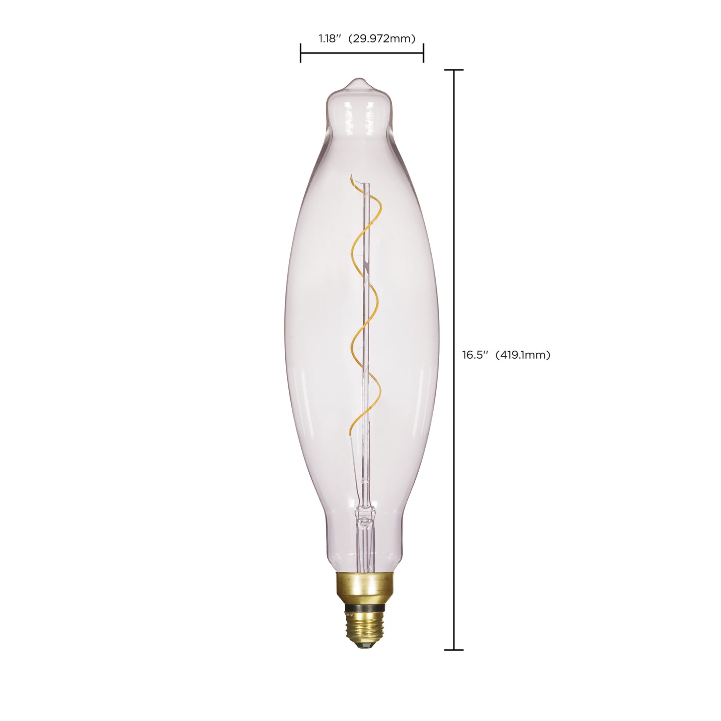 4 Watt BT38 LED vintage style Filament; Clear; 25000 Average rated hours; Medium Base; 120 Volt