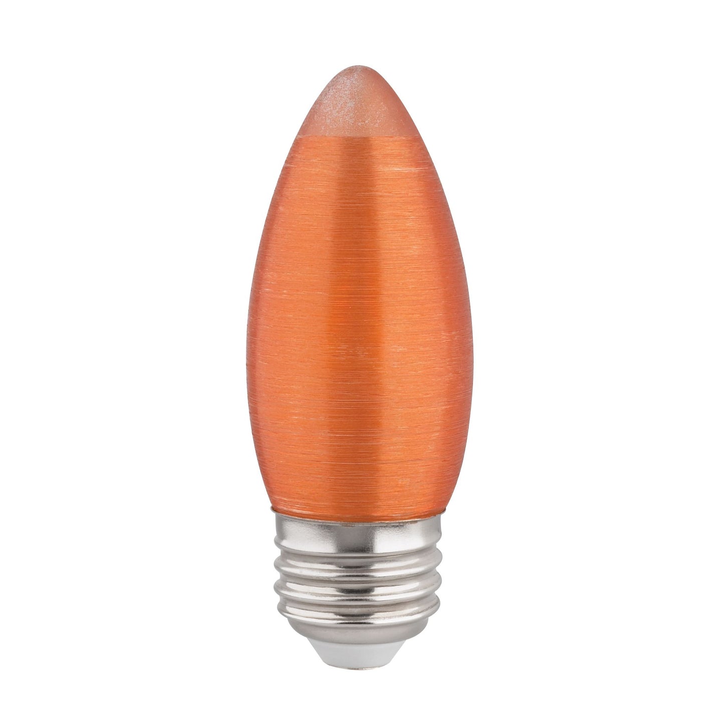 2 Watt C11 LED Filament; Satin Spun; Amber; Medium base; 2100K; 100 Lumens; 120 Volt; Carded