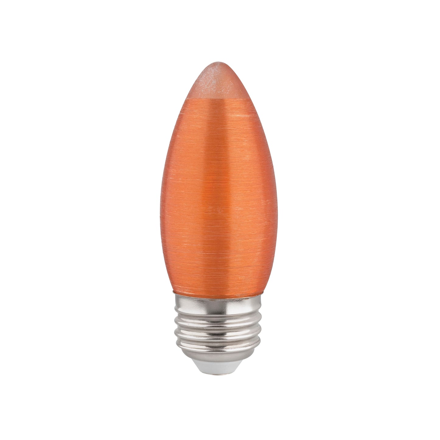 2 Watt C11 LED Filament; Satin Spun; Amber; Medium base; 2100K; 100 Lumens; 120 Volt
