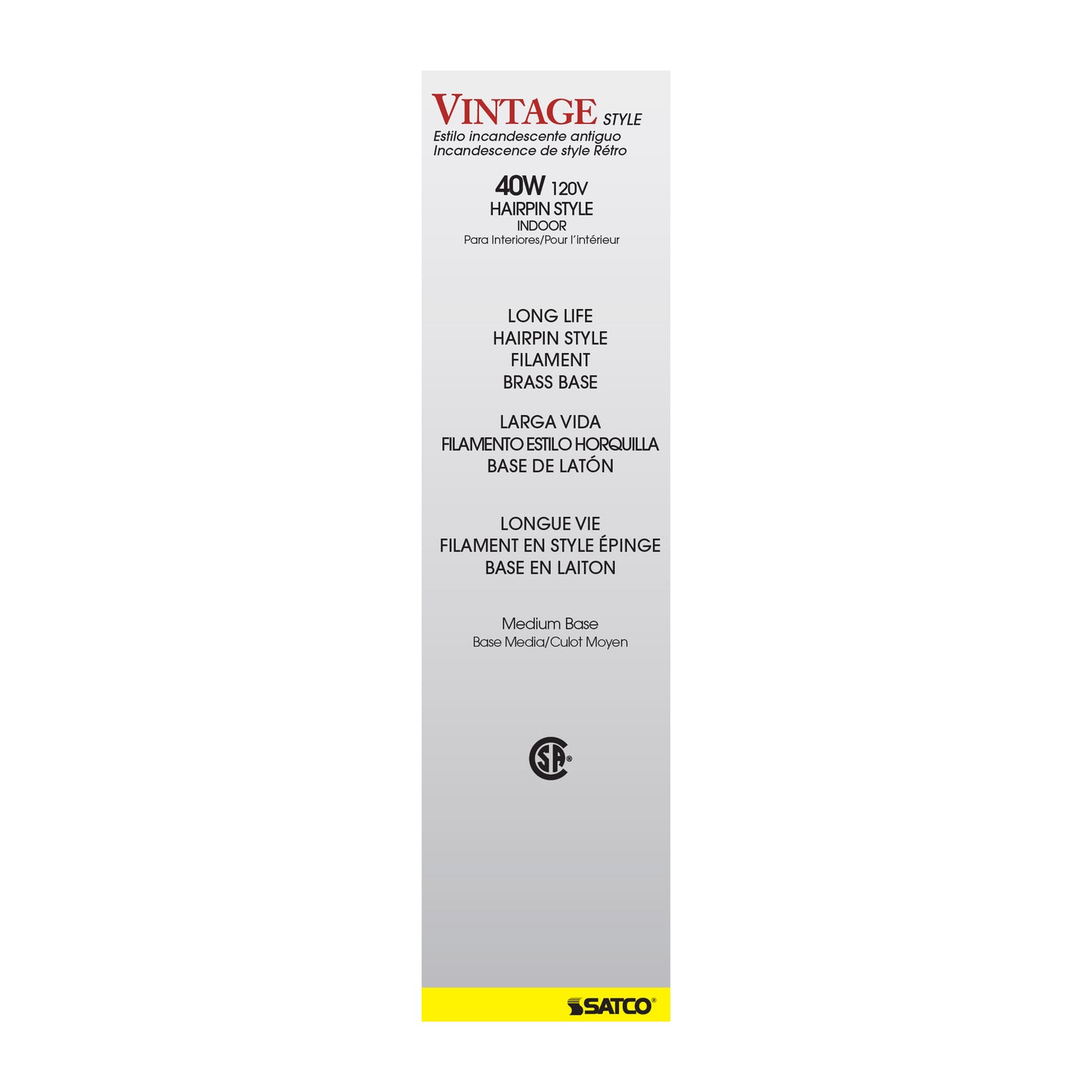 40 Watt T9 Incandescent; Clear; 3000 Average rated hours; 160 Lumens; Medium base; 120 Volt