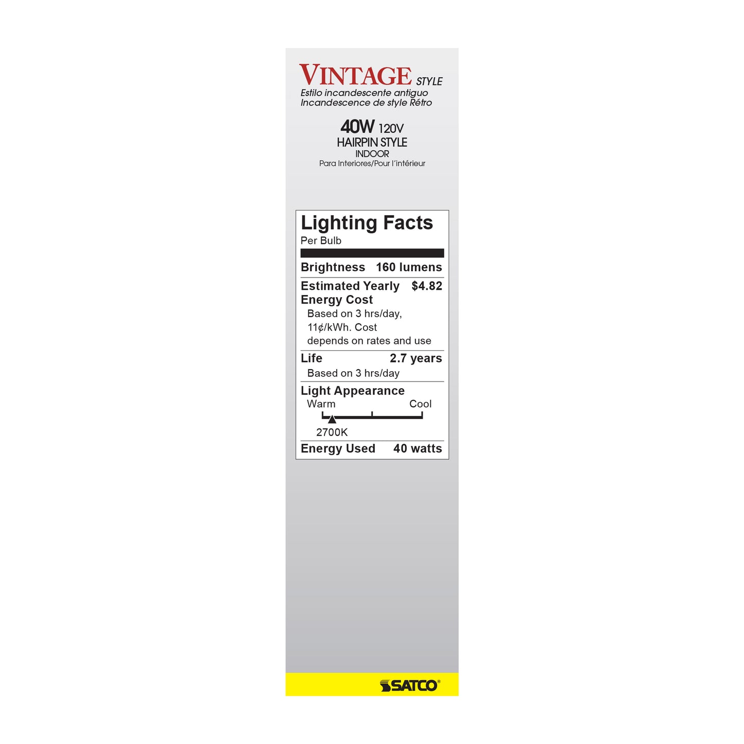 40 Watt T9 Incandescent; Clear; 3000 Average rated hours; 160 Lumens; Medium base; 120 Volt