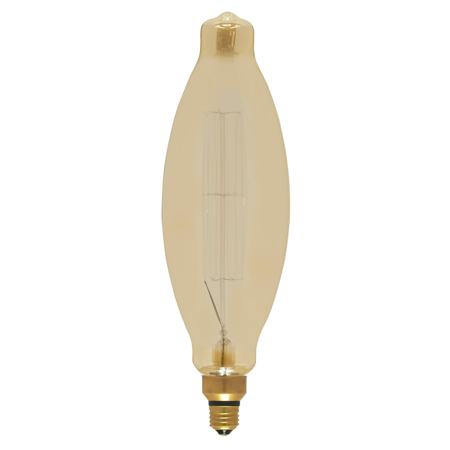 100 Watt BT38 Incandescent vintage style; Amber; 2000 Average rated hours; Medium Base; 120 Volt