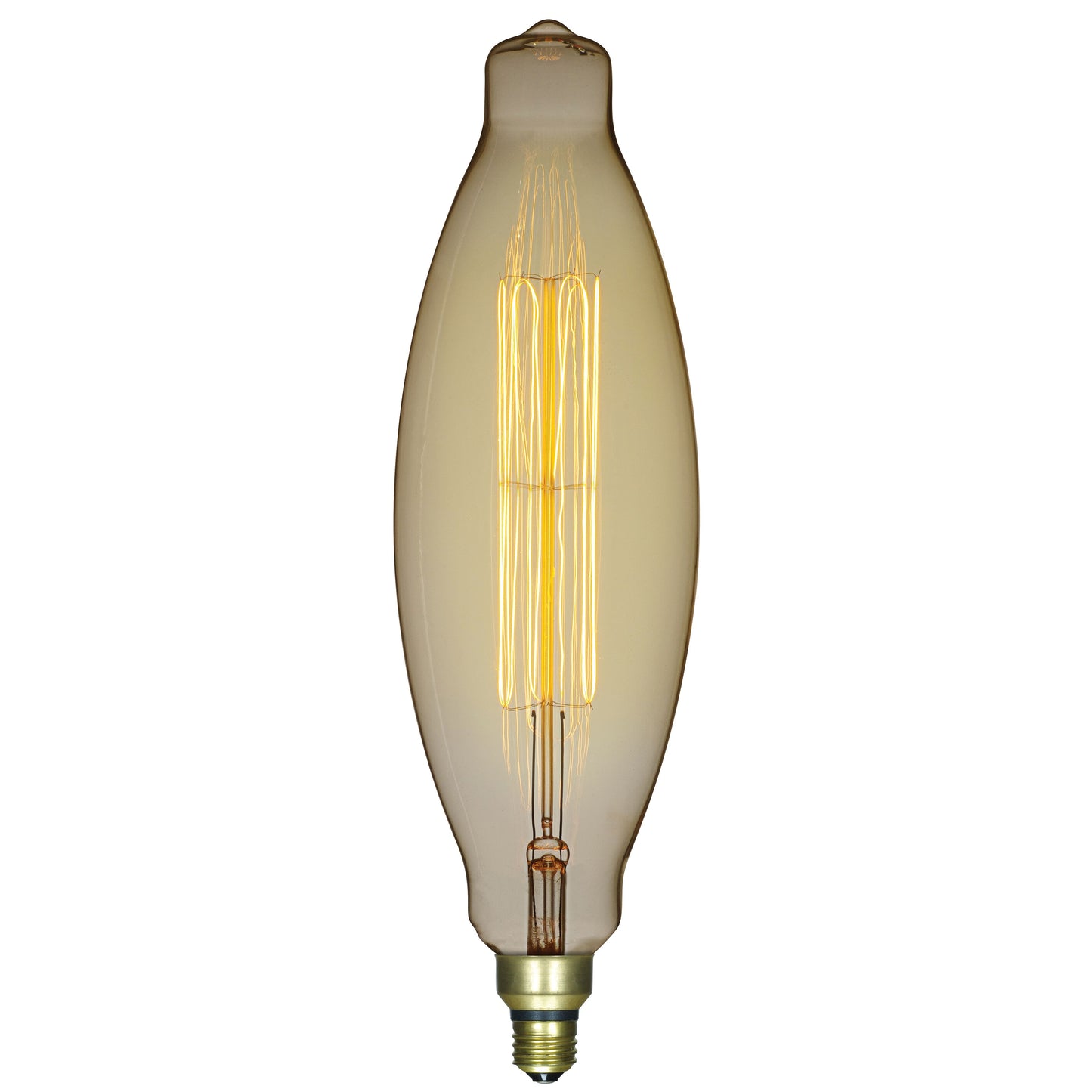 100 Watt BT38 Incandescent vintage style; Amber; 2000 Average rated hours; Medium Base; 120 Volt