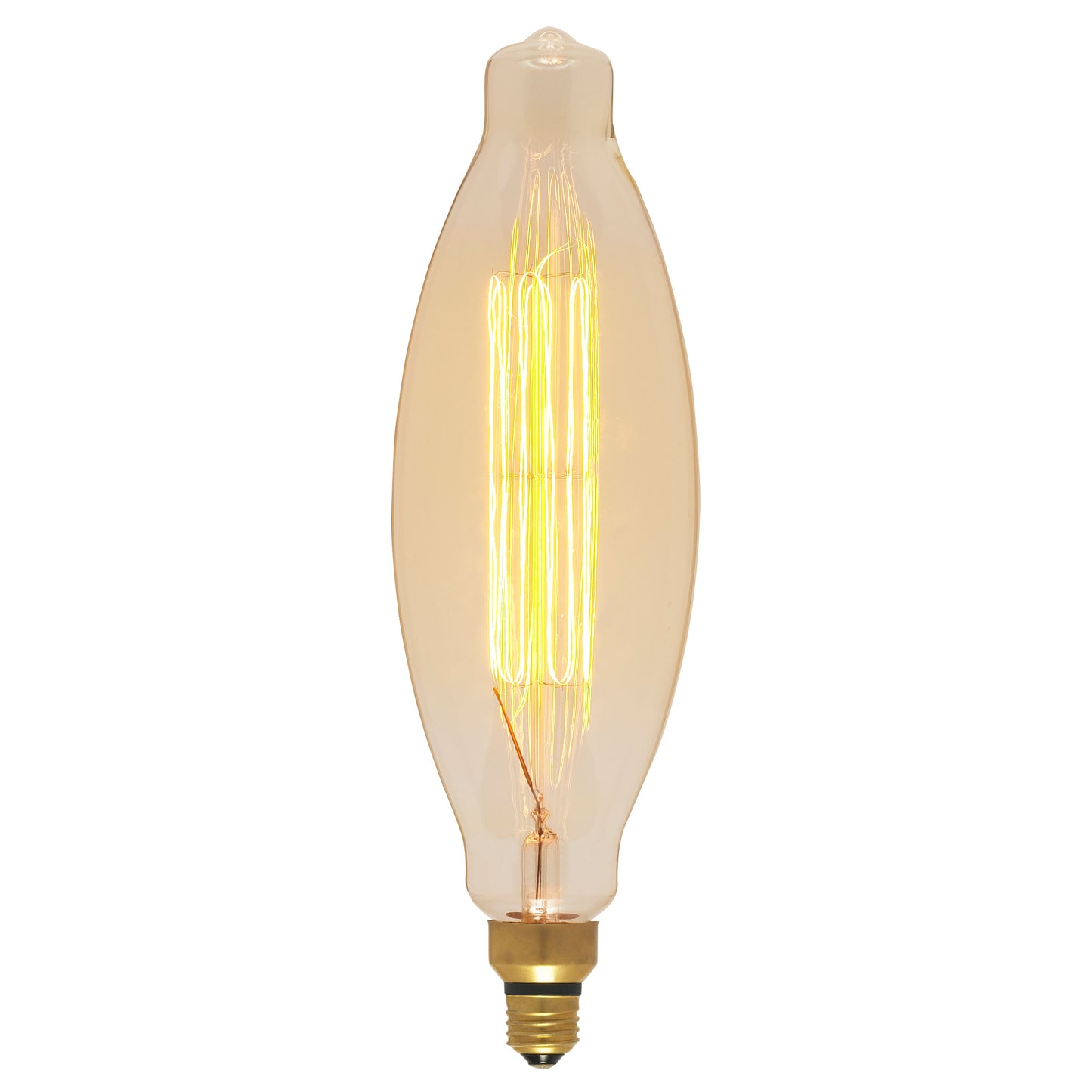 100 Watt BT38 Incandescent vintage style; Amber; 2000 Average rated hours; Medium Base; 120 Volt