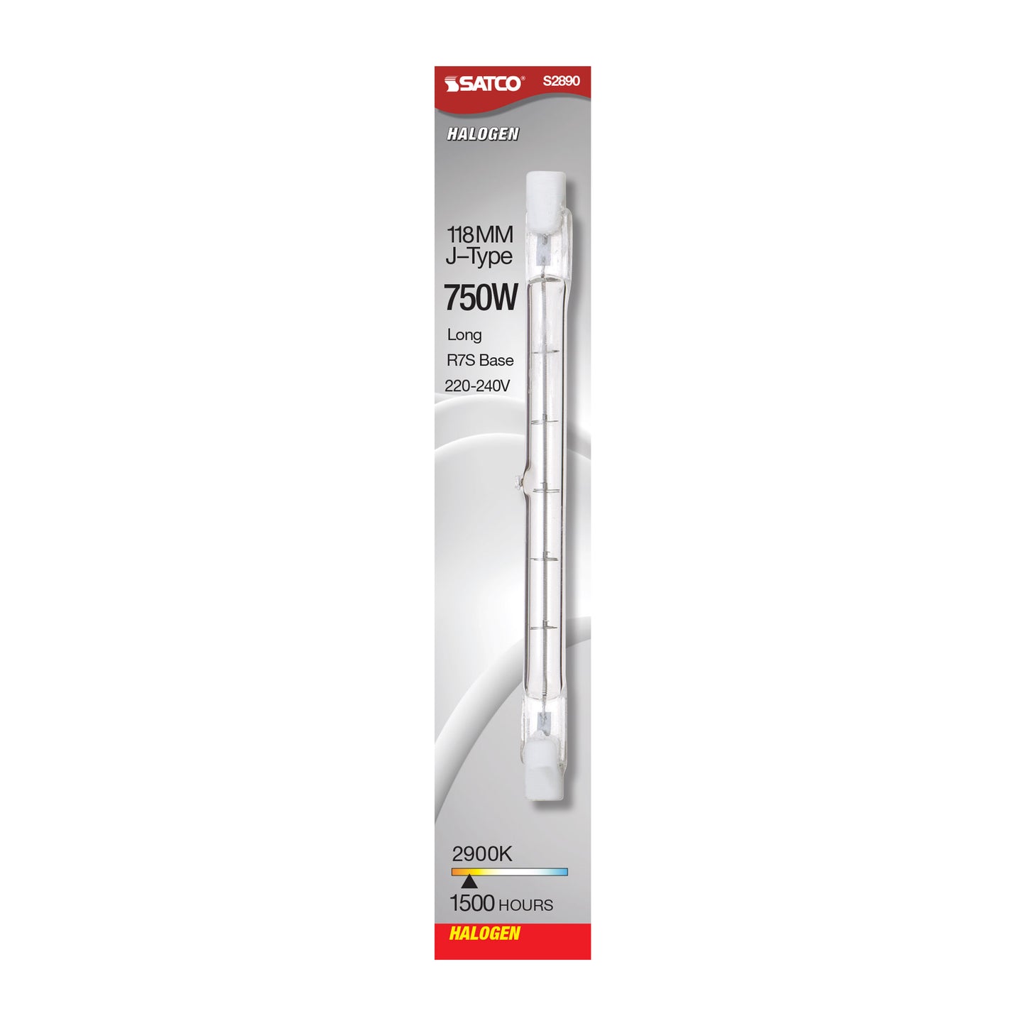 750 Watt; Halogen; T3; Clear; 1500 Average rated hours; 12500 Lumens; Double Ended base; 220/240 Volt