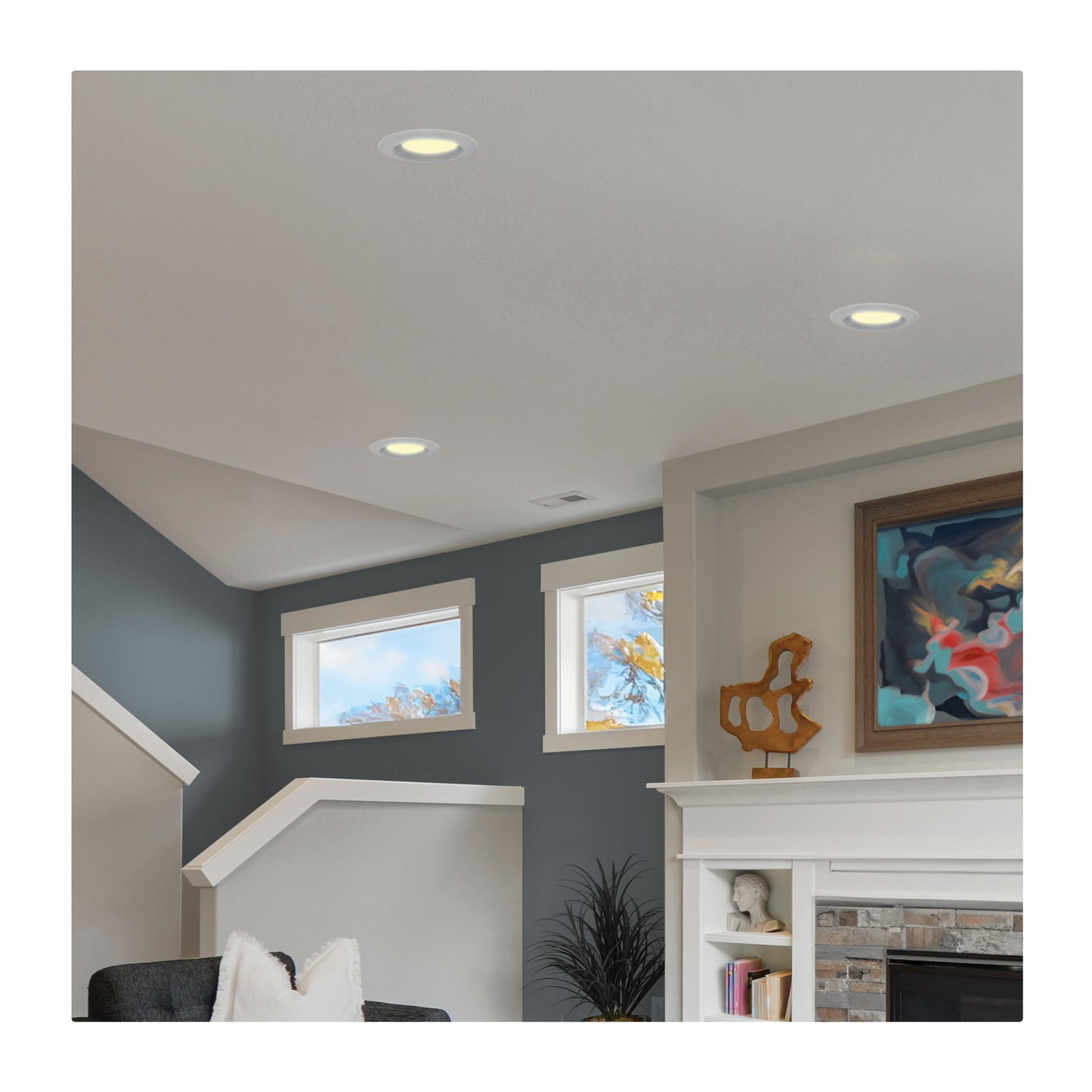 7.2W LED Downlight Retrofit; 5-6 Inches; 3000K; 120 Volt; White Finish