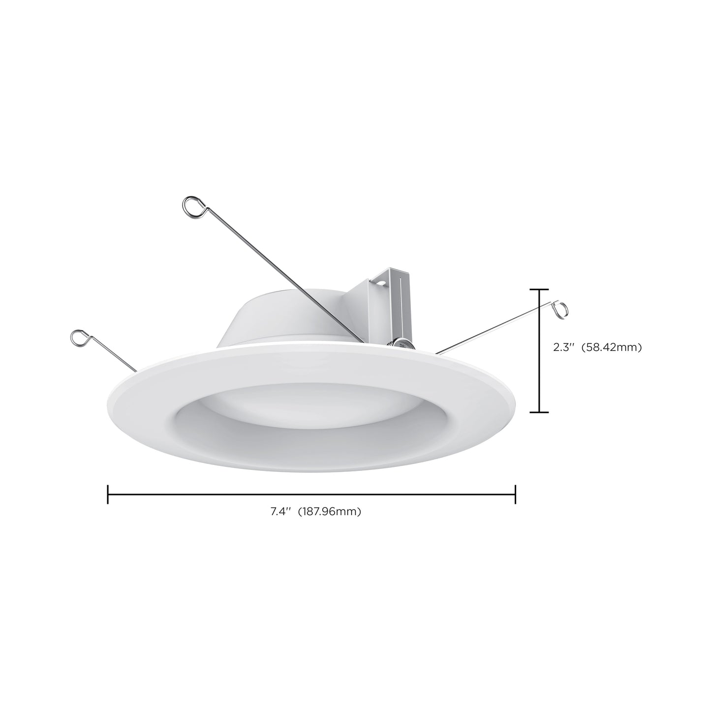 7.2W LED Downlight Retrofit; 5-6 Inches; 4000K; 120 Volt; White Finish