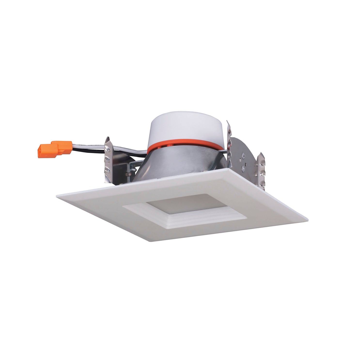 7W LED Downlight Retrofit; 4 inch square shape; 5000K; 120 volt; White Finish