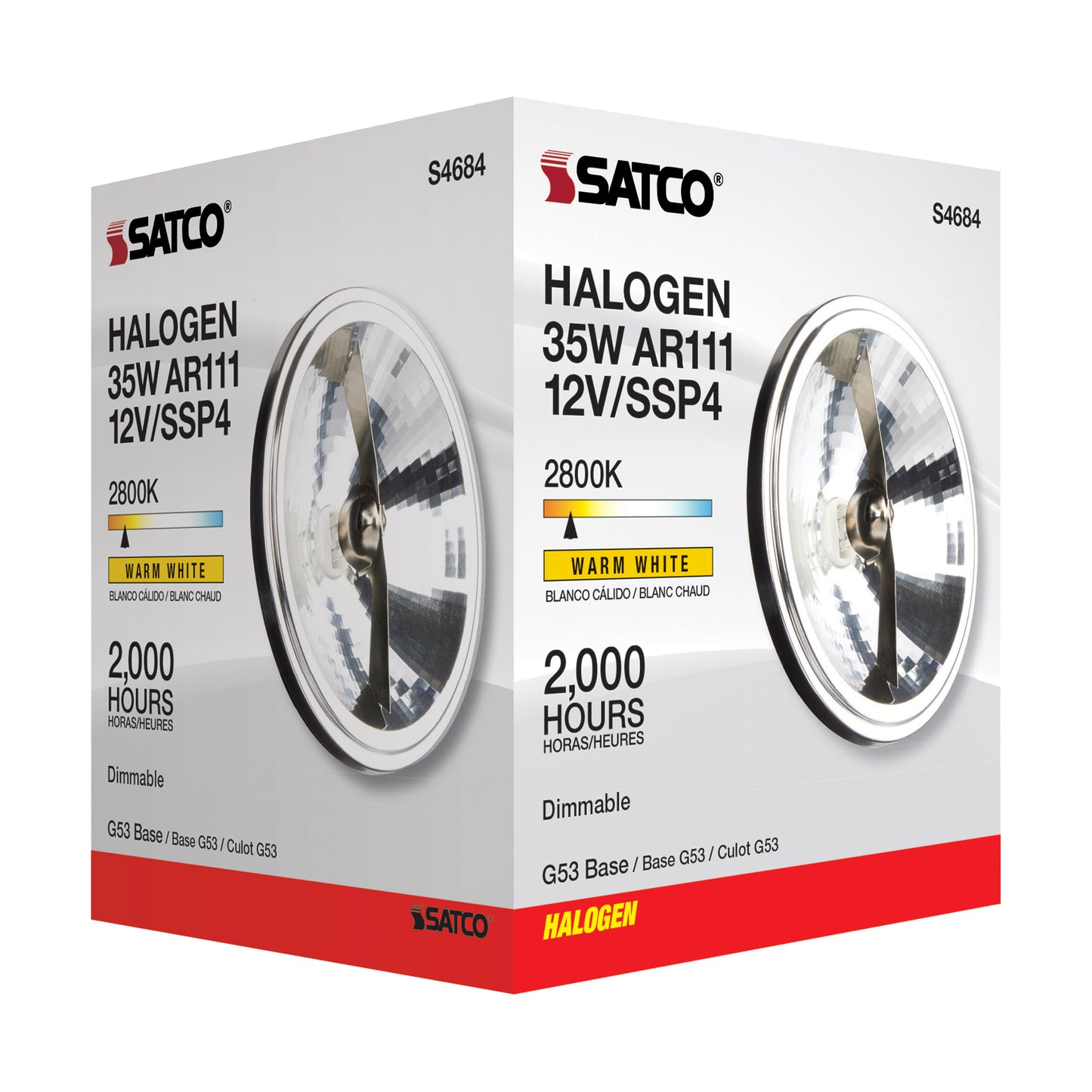 35 Watt; Halogen; AR111; 2000 Average rated hours; G53 base; 12 Volt