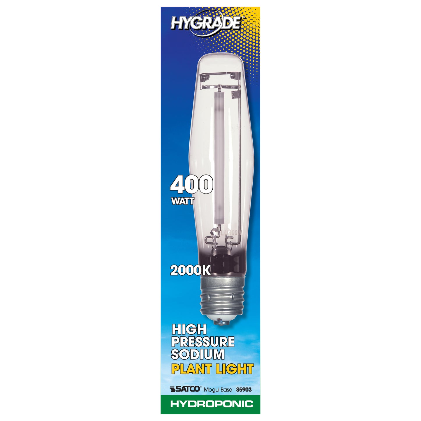 400 Watt; High Pressure Sodium HID; Mogul base; ET18; Clear; 20 CRI; 2000K