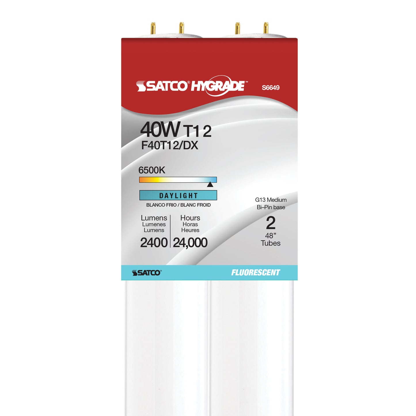 40 Watt; T12; Fluorescent; 6500K Day Light; 90 CRI; Medium Bi Pin base; 2PK