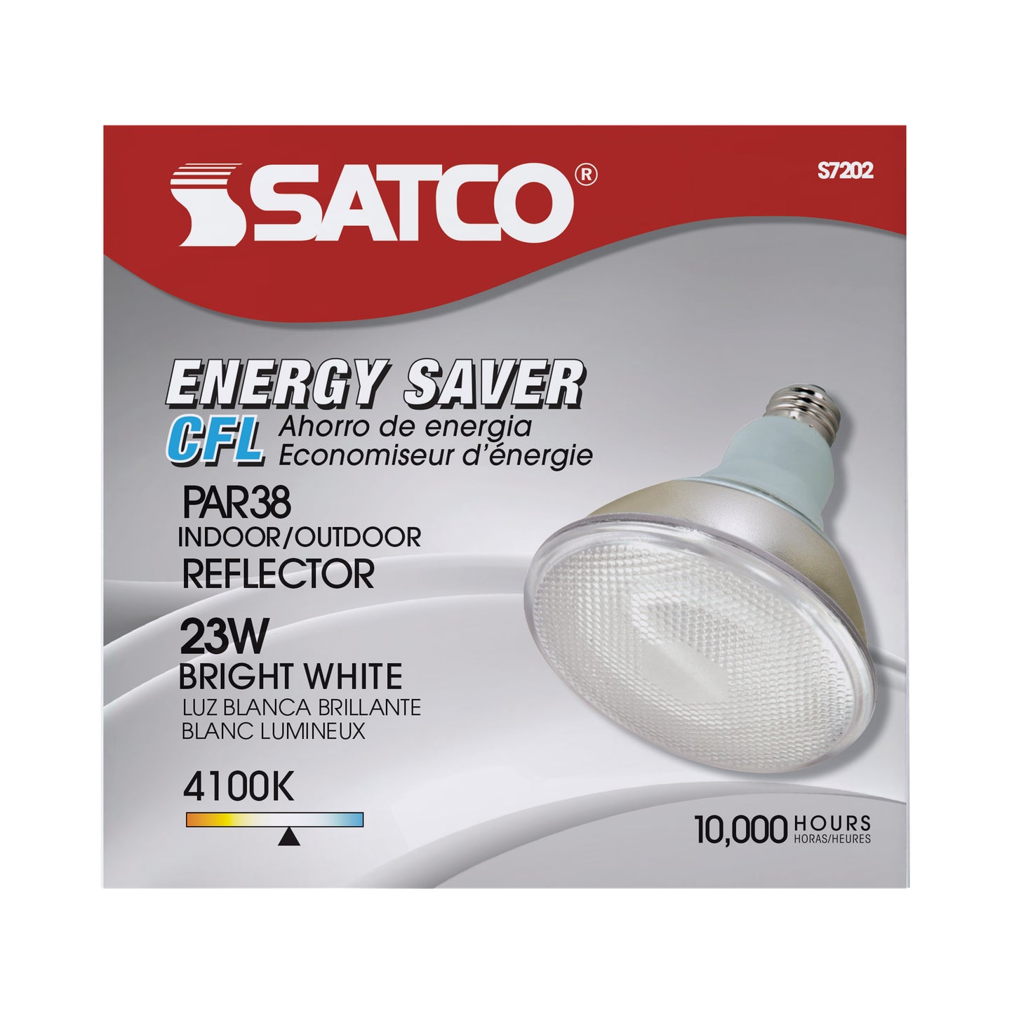 23 Watt; PAR38 Compact Fluorescent; 4100K; 82 CRI; Medium base; 120 Volt