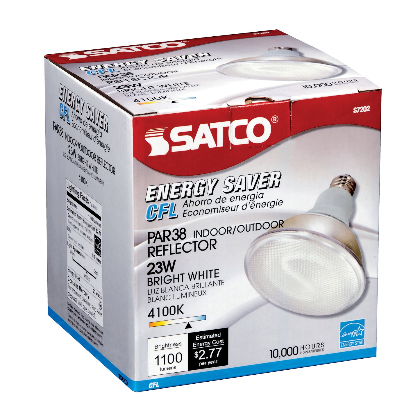 23 Watt; PAR38 Compact Fluorescent; 4100K; 82 CRI; Medium base; 120 Volt