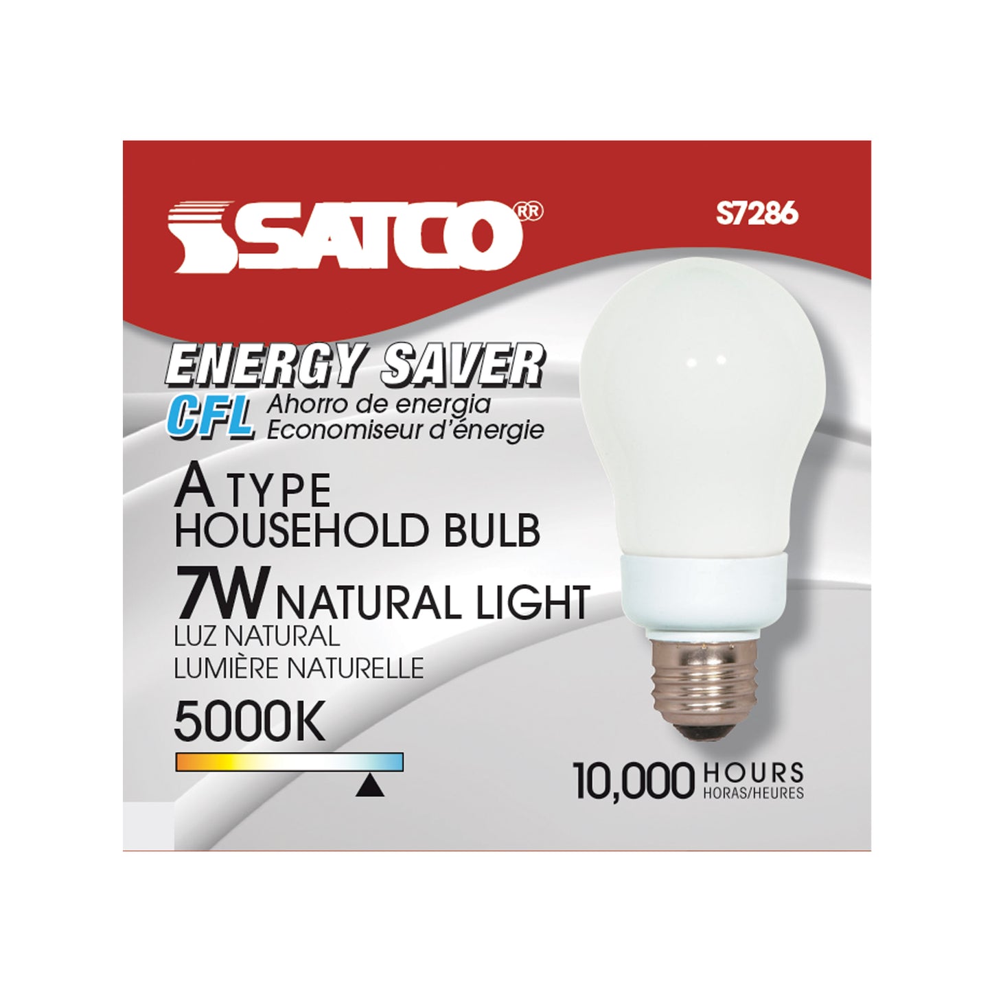 9 Watt; A19 Compact Fluorescent; 5000K; 82 CRI; Medium base; 120 Volt