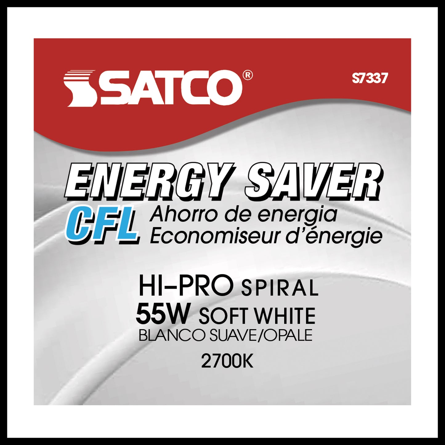 55 Watt; Hi-Pro Spiral Compact Fluorescent; 2700K; 82 CRI; Medium base; 120 Volt