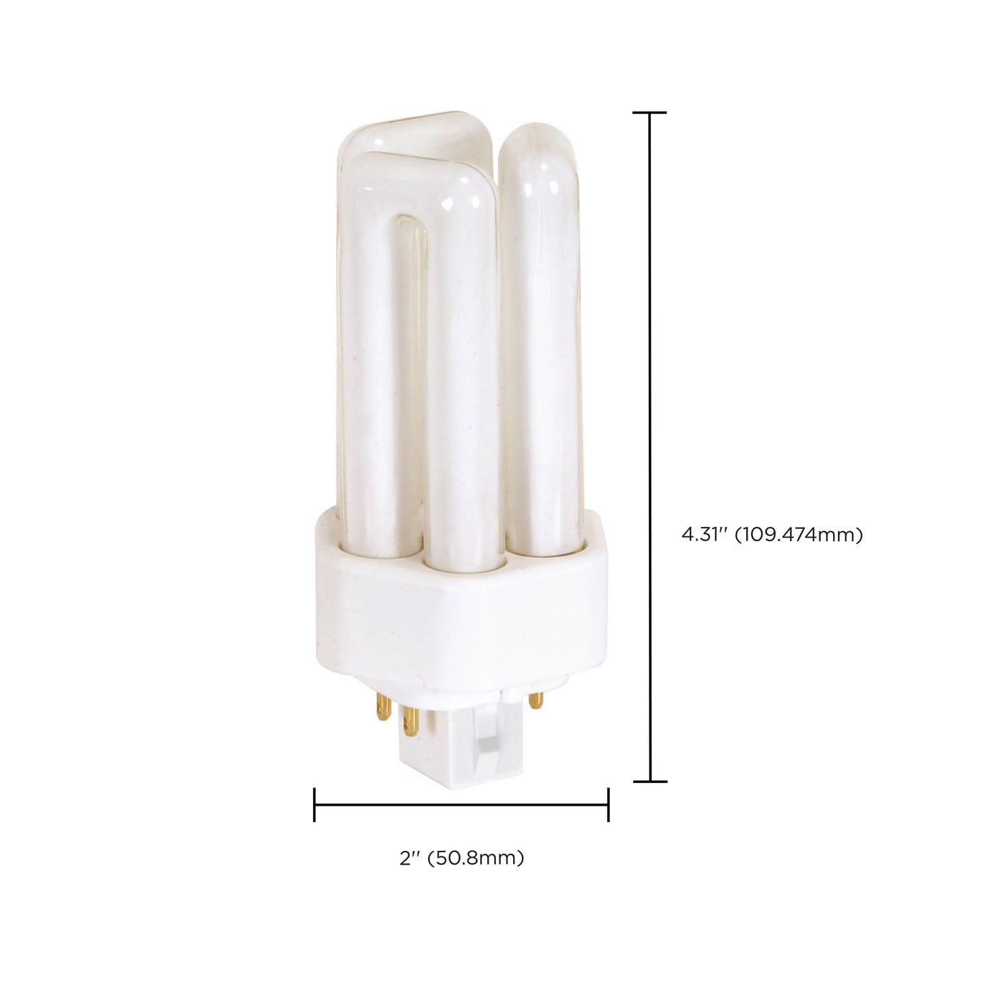 13 Watt; pin-based Compact Fluorescent; 3000K; 82 CRI; GX24q-1 (4-Pin) base