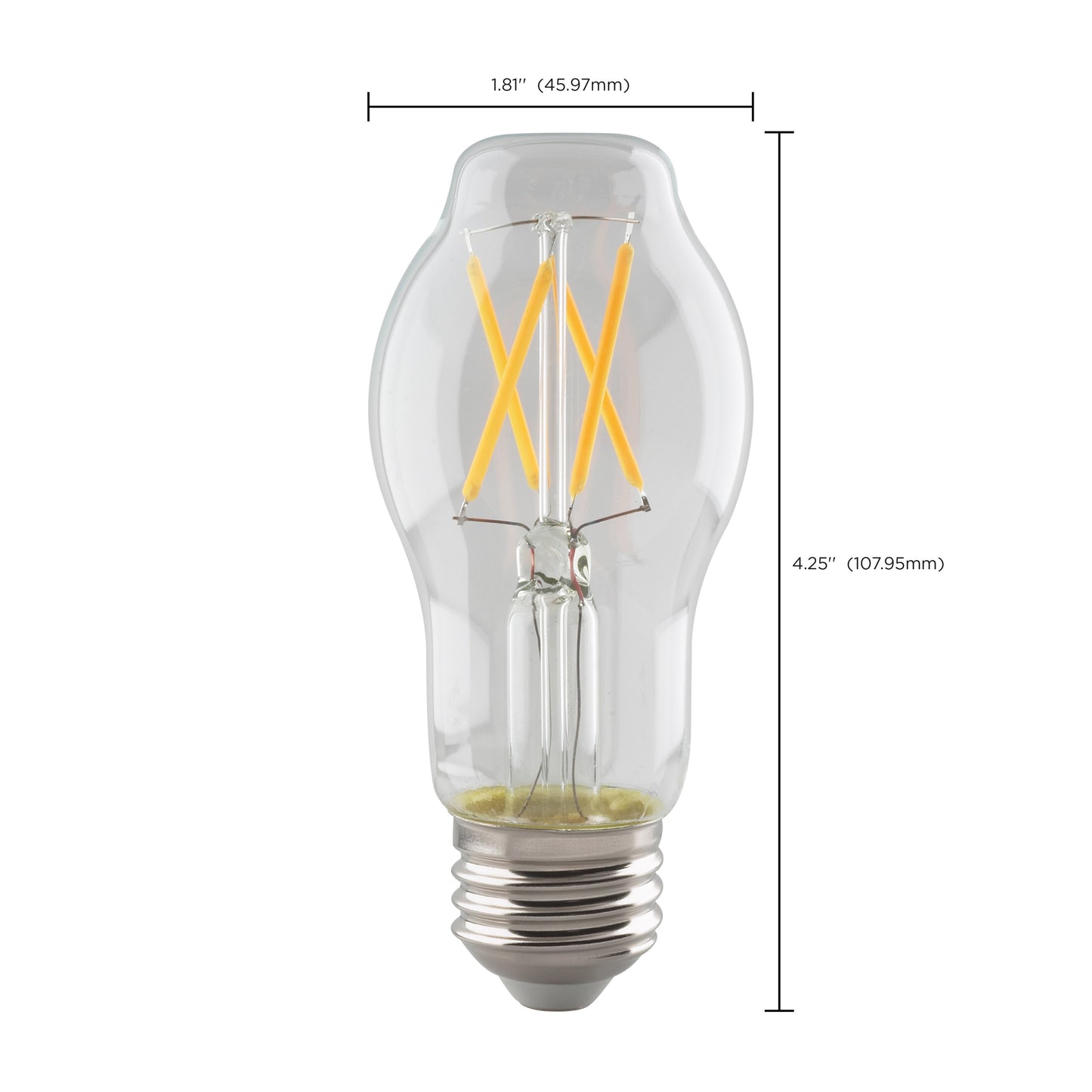5.5 Watt BT15 LED Filament; Clear; Medium base; 2700K; 500 Lumens; 120 Volt