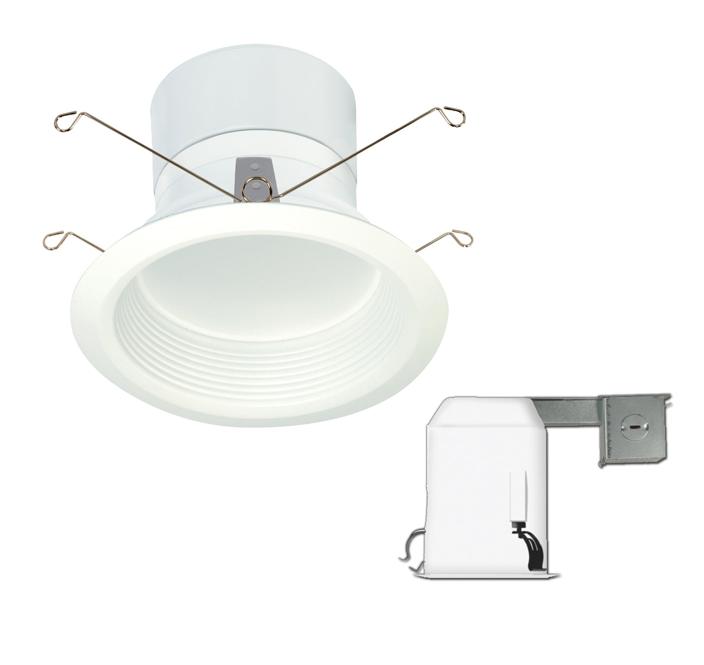11.6W LED Downlight Retrofit Kit; 5" Baffled; 3000K; Medium base; 120 volts; Dimmable