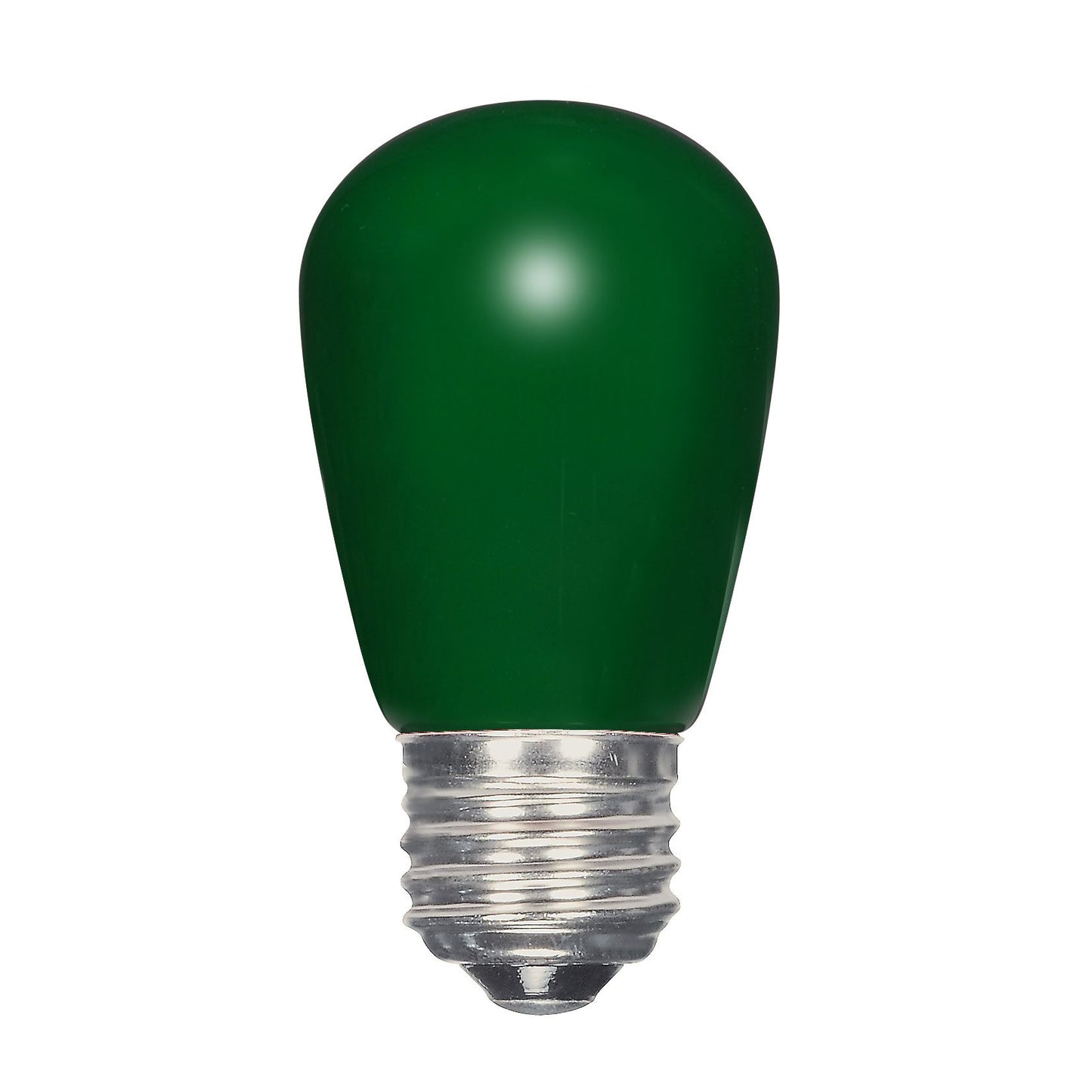 1.4 Watt LED; S14; Ceramic Green; Medium base; 120 Volt; Carded