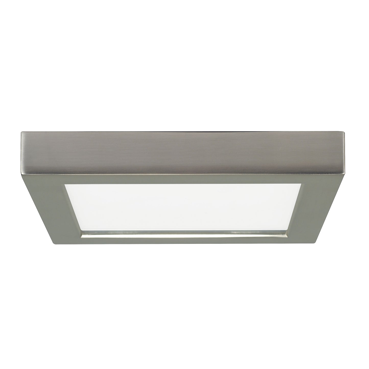 13.5W; 7" Flush Mount LED Fixture; 2700K; Square Shape; Brushed Nickel Finish; 120 volts