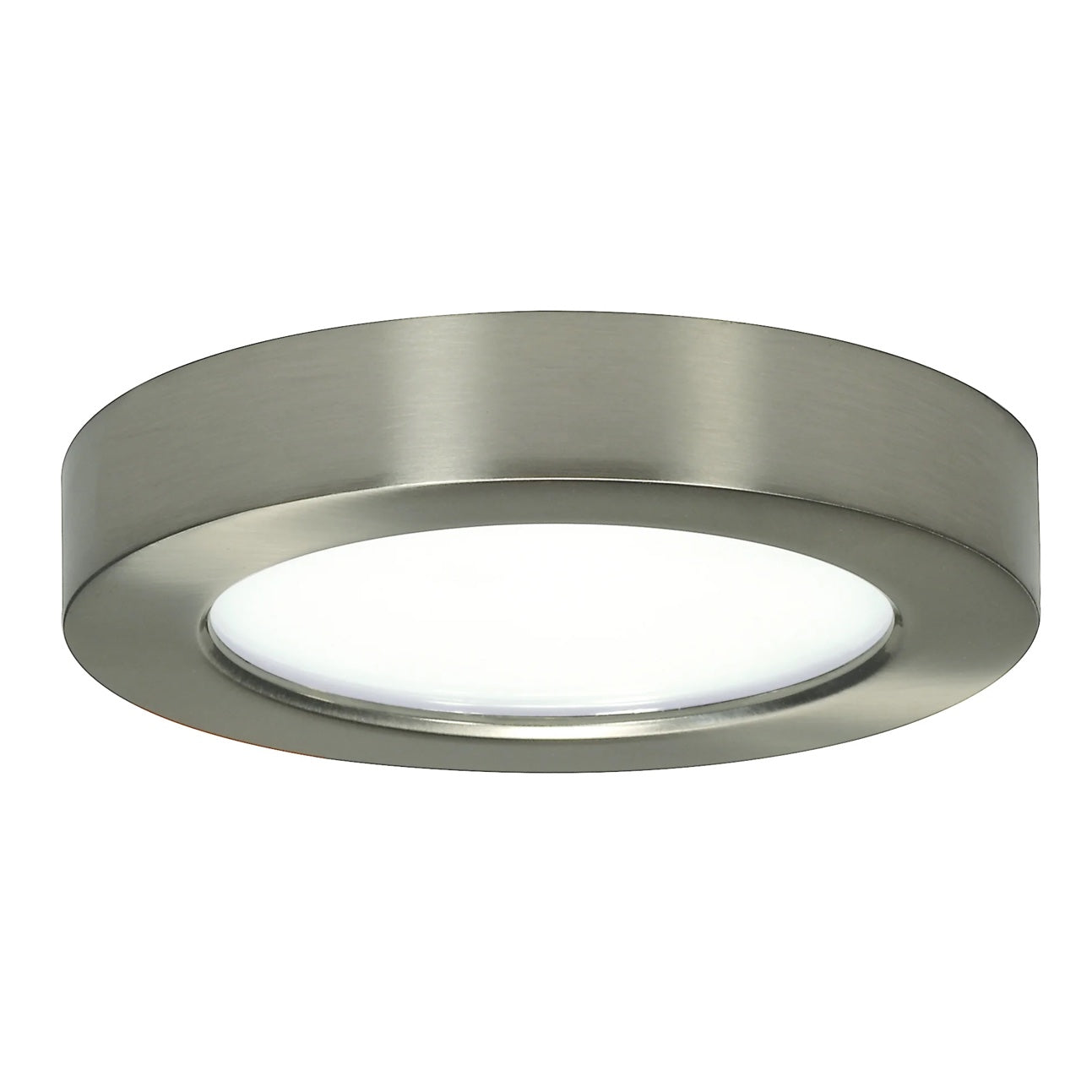 10.5W; 5" Flush Mount LED Fixture; 3000K; Round Shape; Brushed Nickel Finish; 120 volts