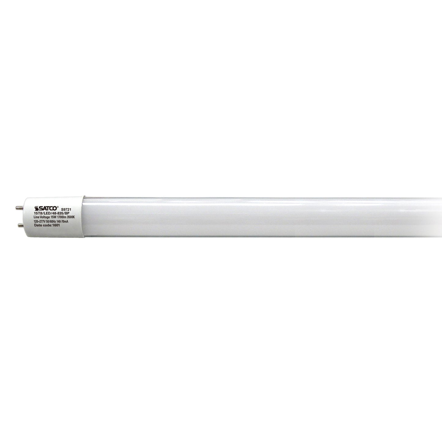 15 Watt T8 LED; Medium bi-pin base; 3500K; 50000 Average rated hours; 1800 Lumens; Type B; Ballast Bypass; Single Ended Wiring