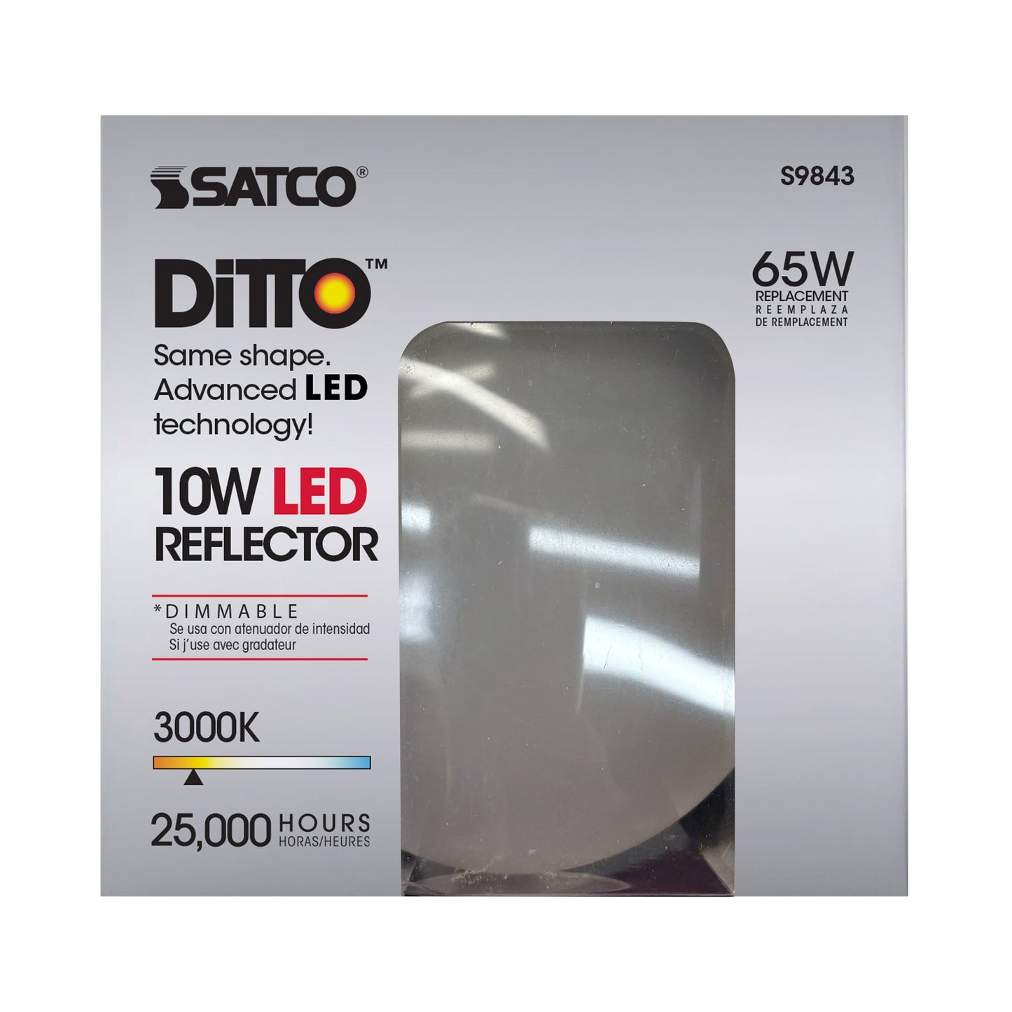 10 Watt; BR30 LED; 880 Lumens; 3000K; Medium base; 120 Volt; Dimmable