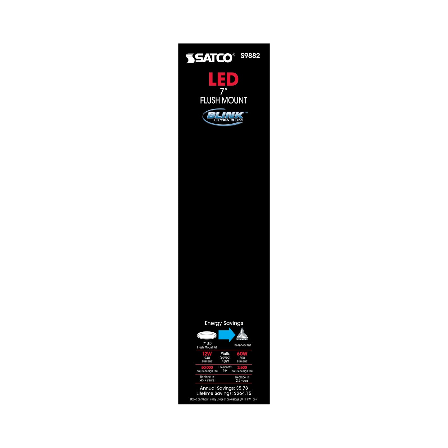 Blink - 12W- 7" Surface Mount LED - 3000K- White Finish - 120-277V